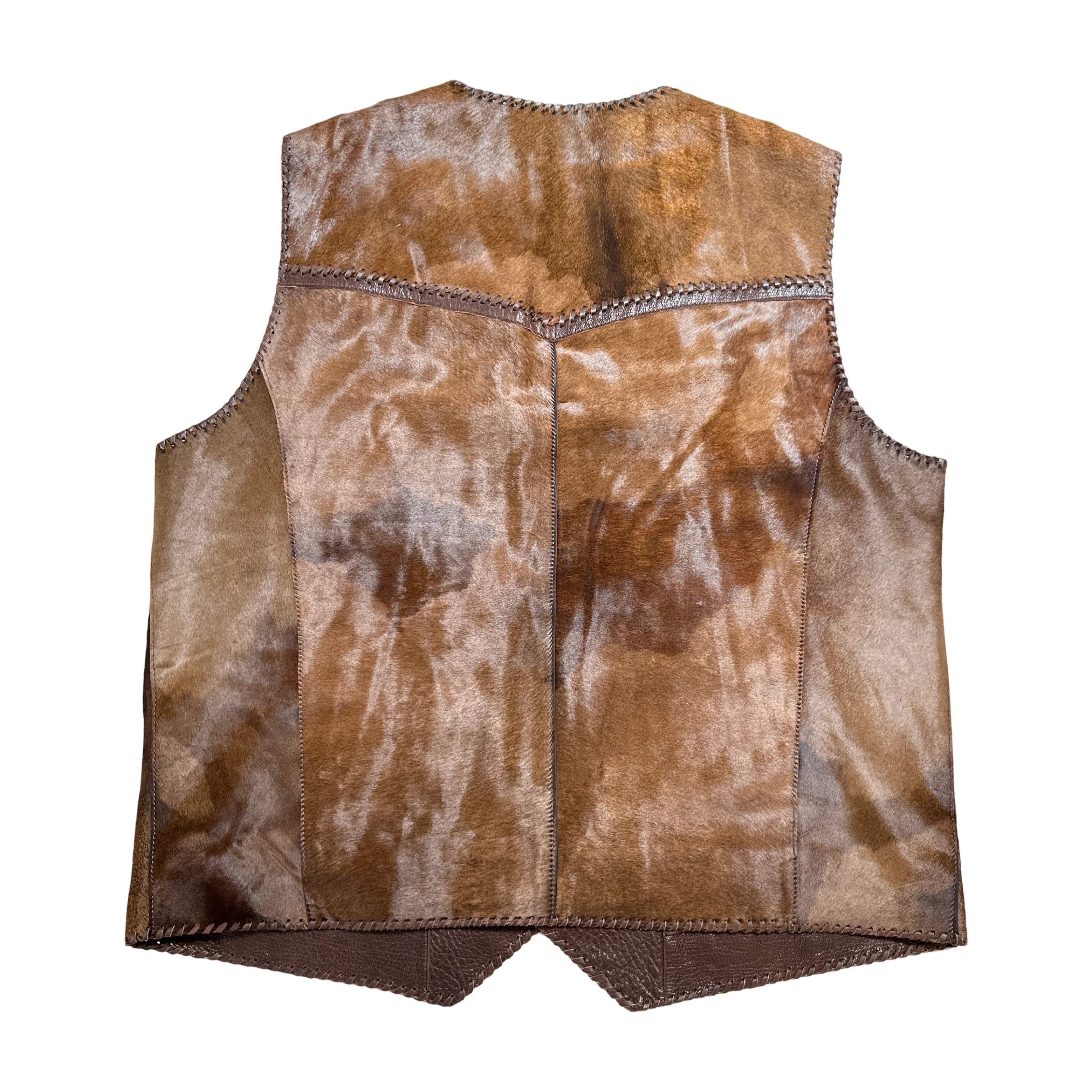 Kashani Rustic Chocolate Cavallino Pony Hair Hand Woven Vest - Image 3