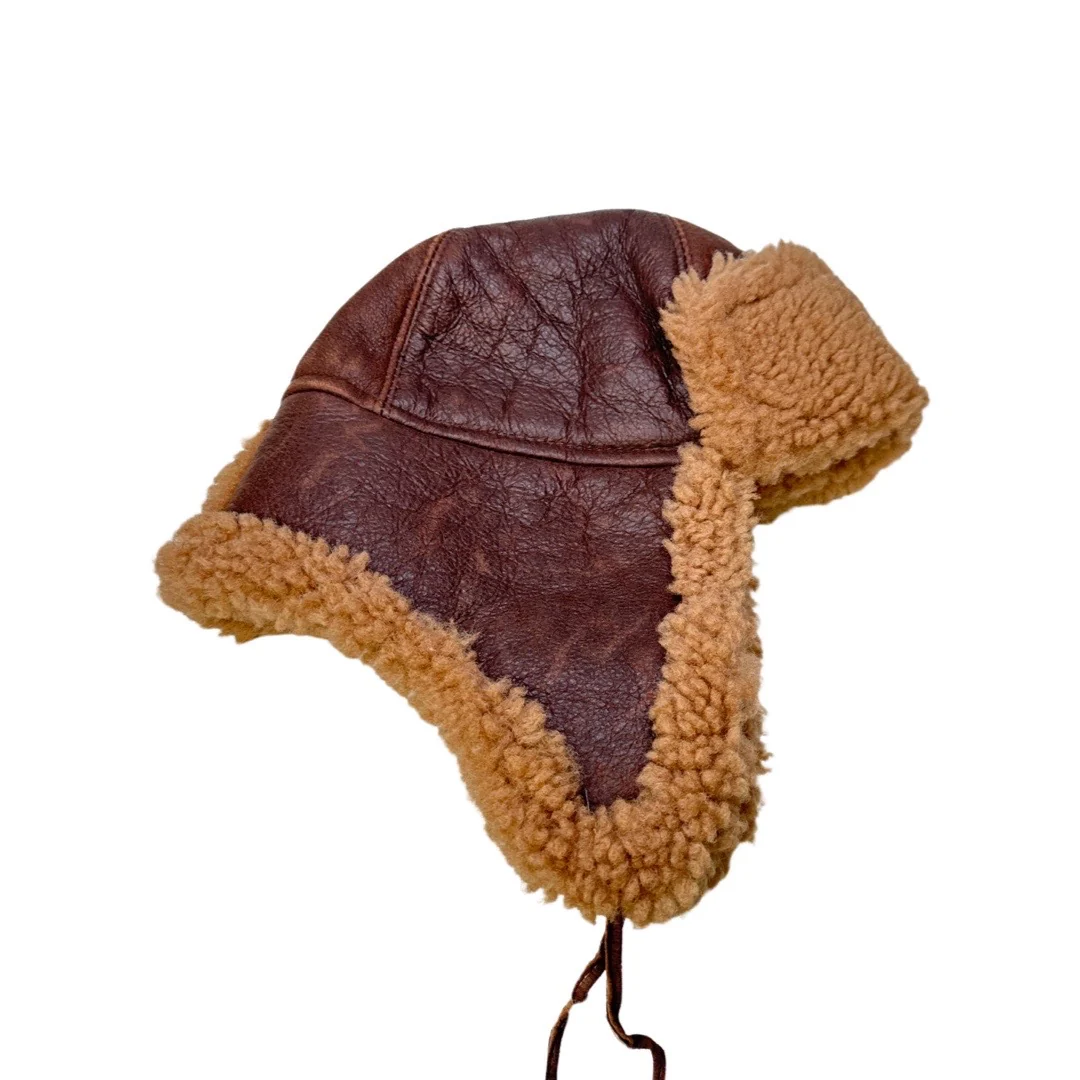 Kashani Chocolate Brown Shearling Aviator Hat - Image 2