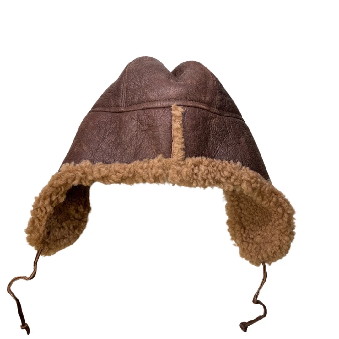 Kashani Chocolate Brown Shearling Aviator Hat - Image 7