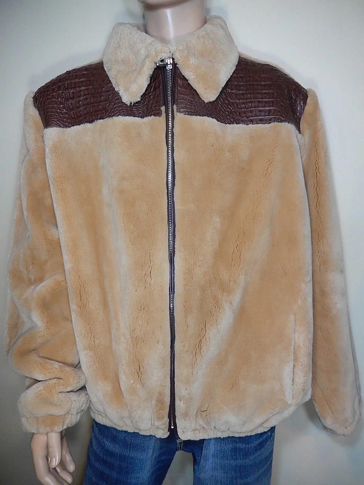 Kashani Chocolate Buttercup Crocodile & Sheared Mouton Fur Coat - Image 3