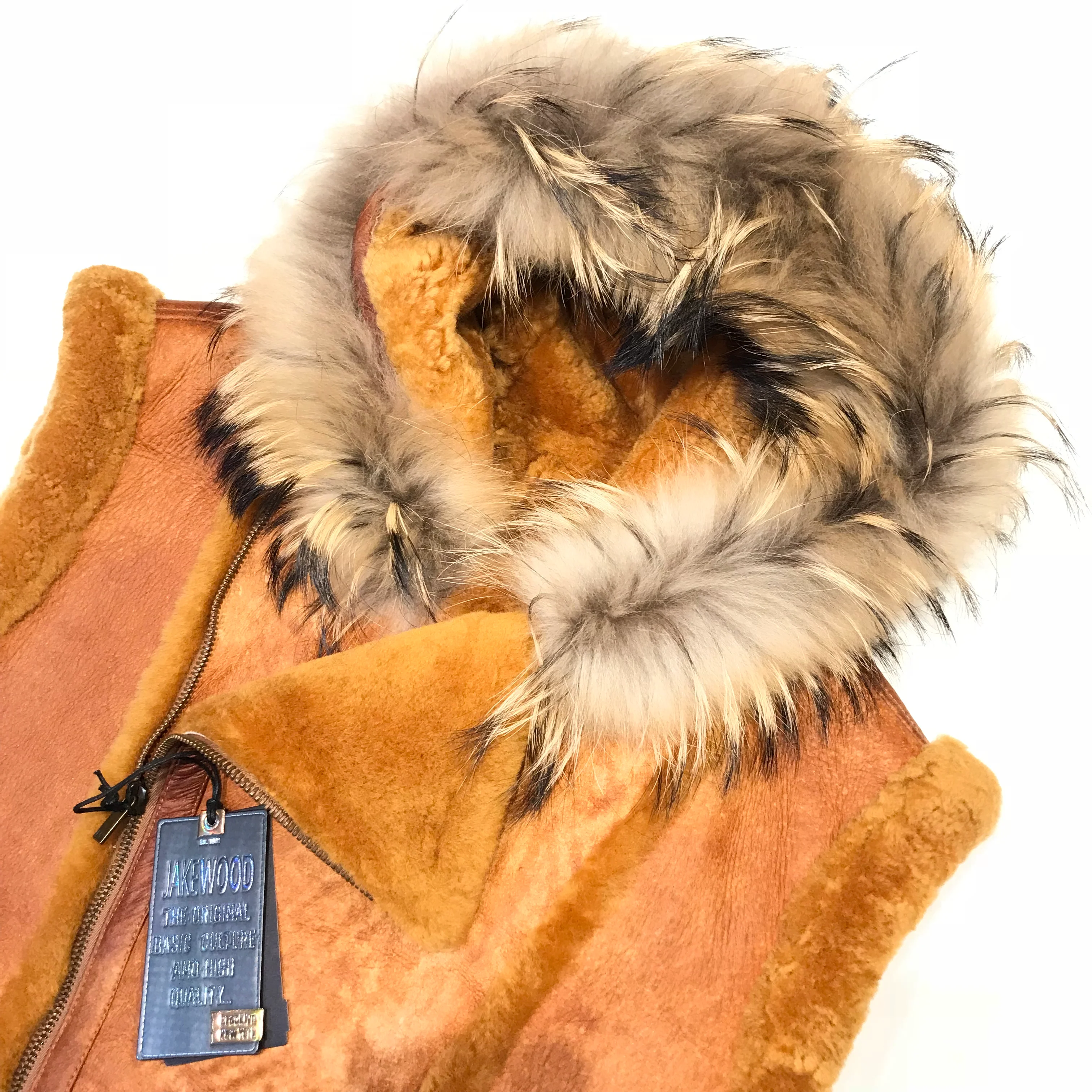 Kashani Cognac Fox Fur Shearling Vest - Image 3