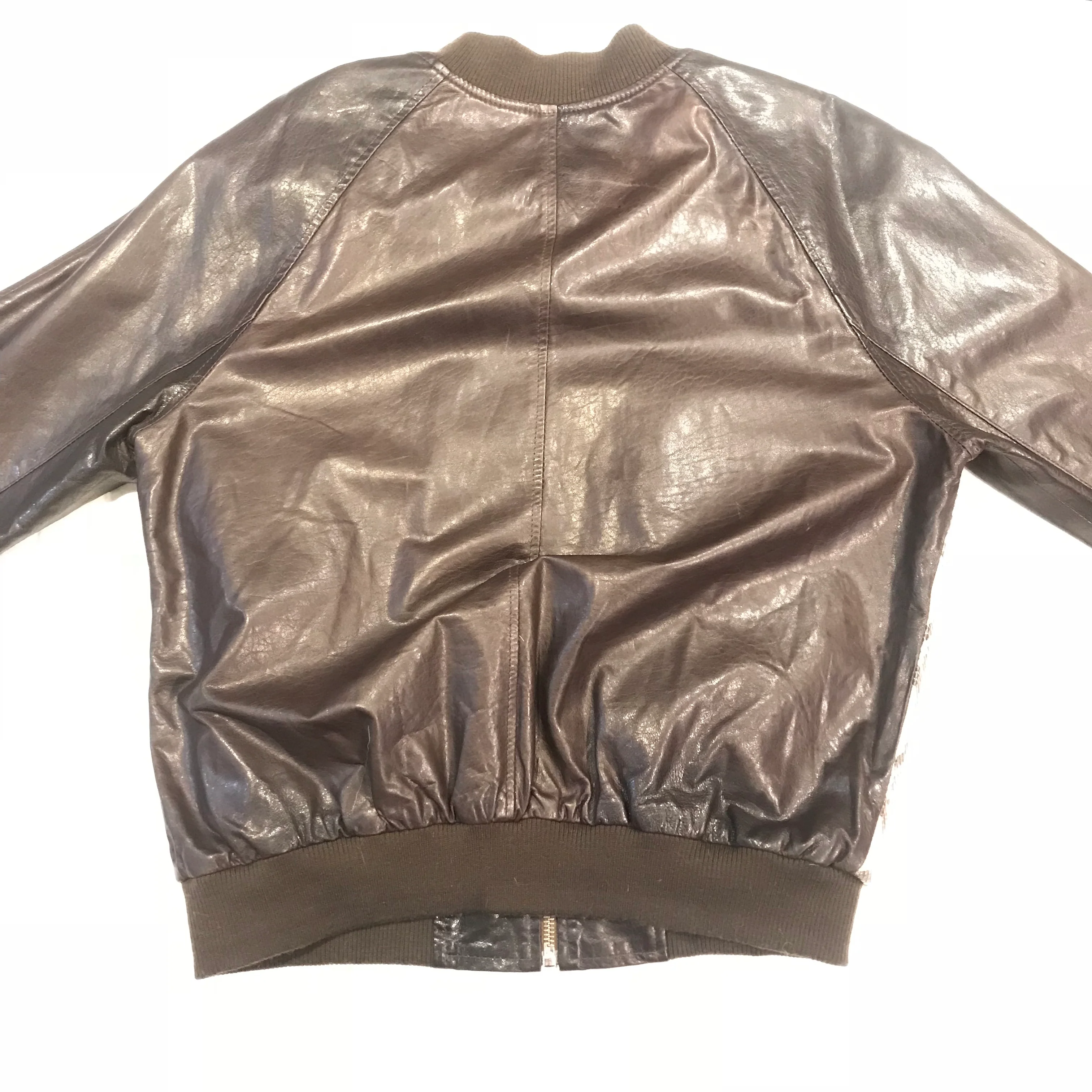 Kashani Dark Brown Natural Python Bomber Jacket - Image 7