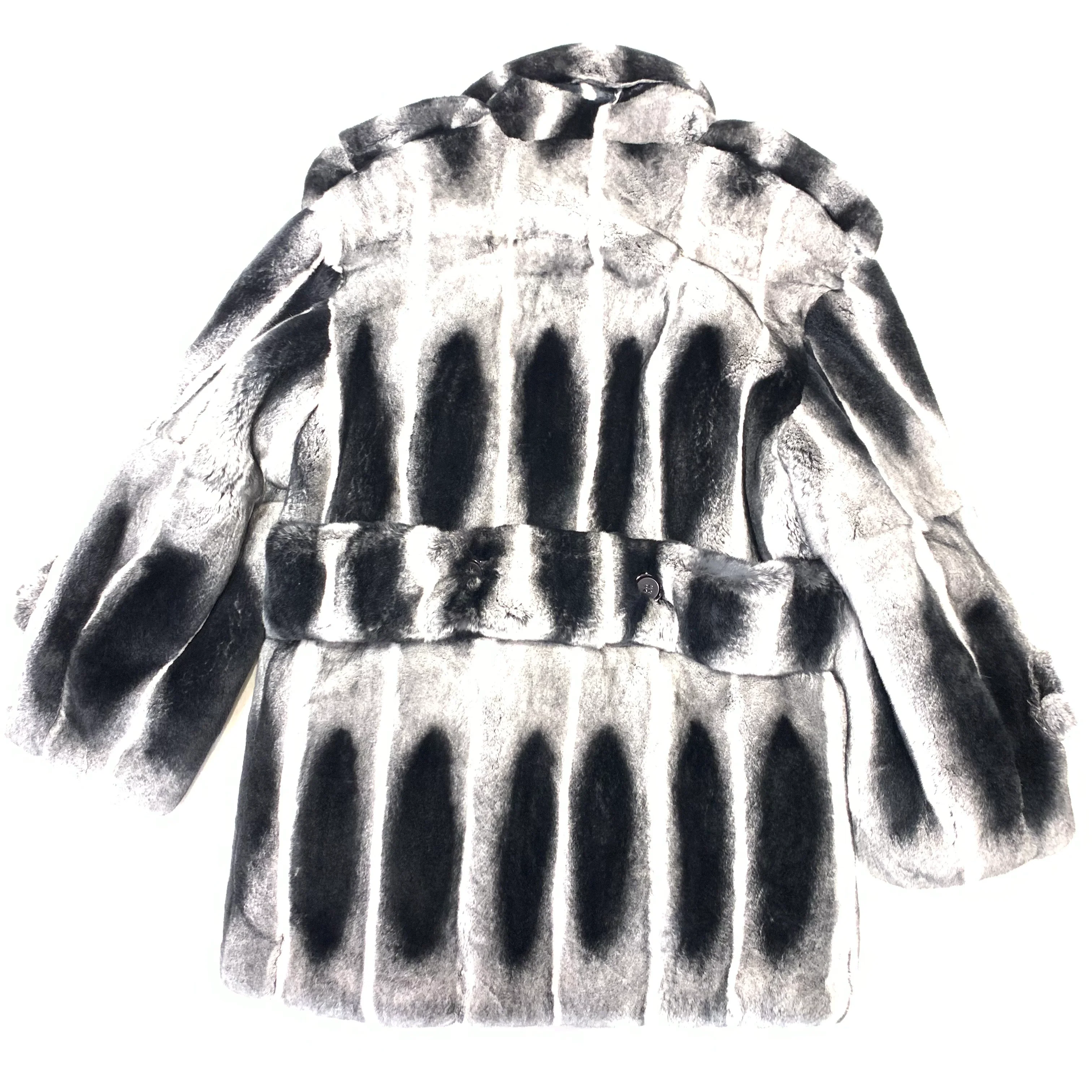 Kashani Double Breasted Rex Rabbit 3/4 Fur Coat - Image 4