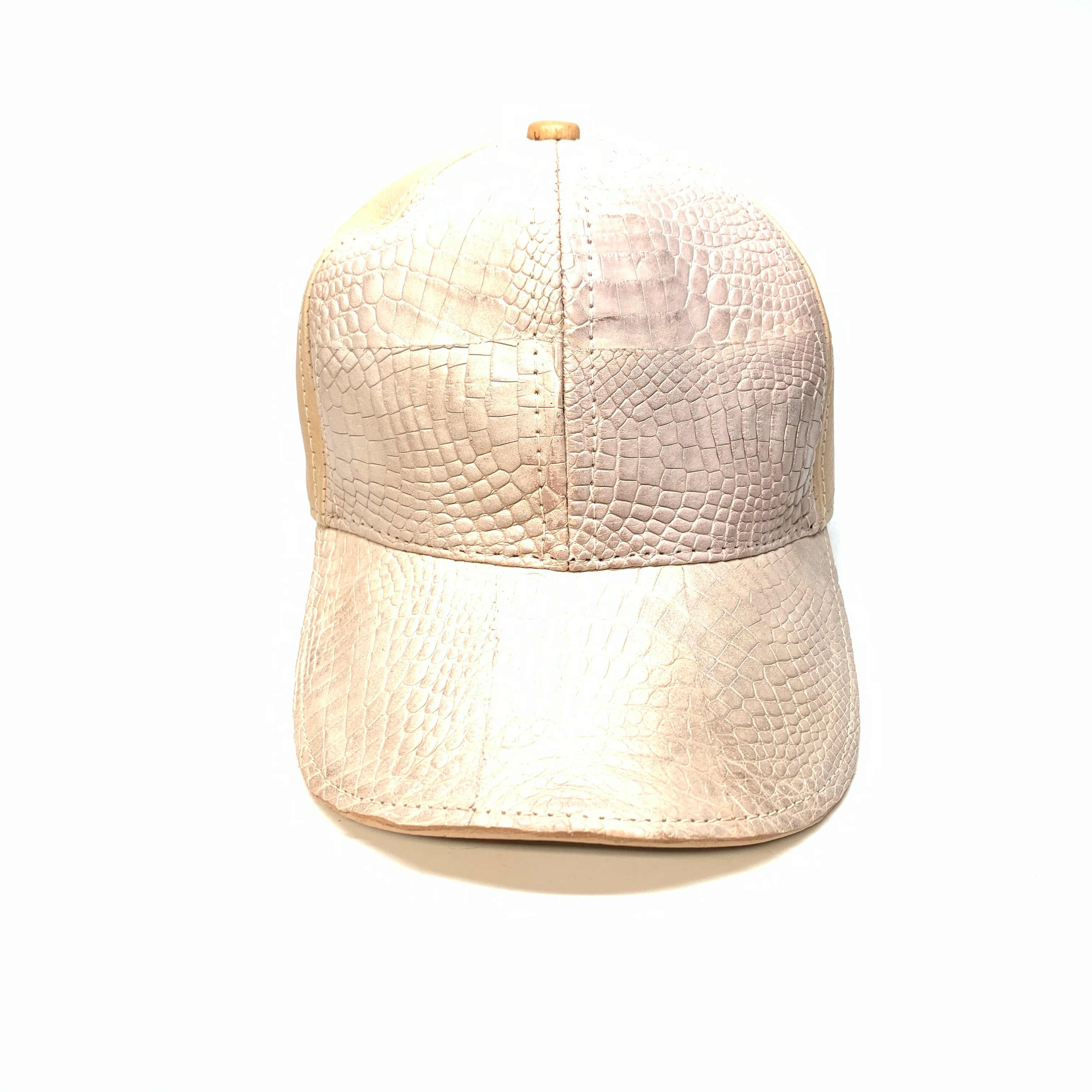 Kashani Dune Alligator & Ostrich Quill StrapBack Hat - Image 2