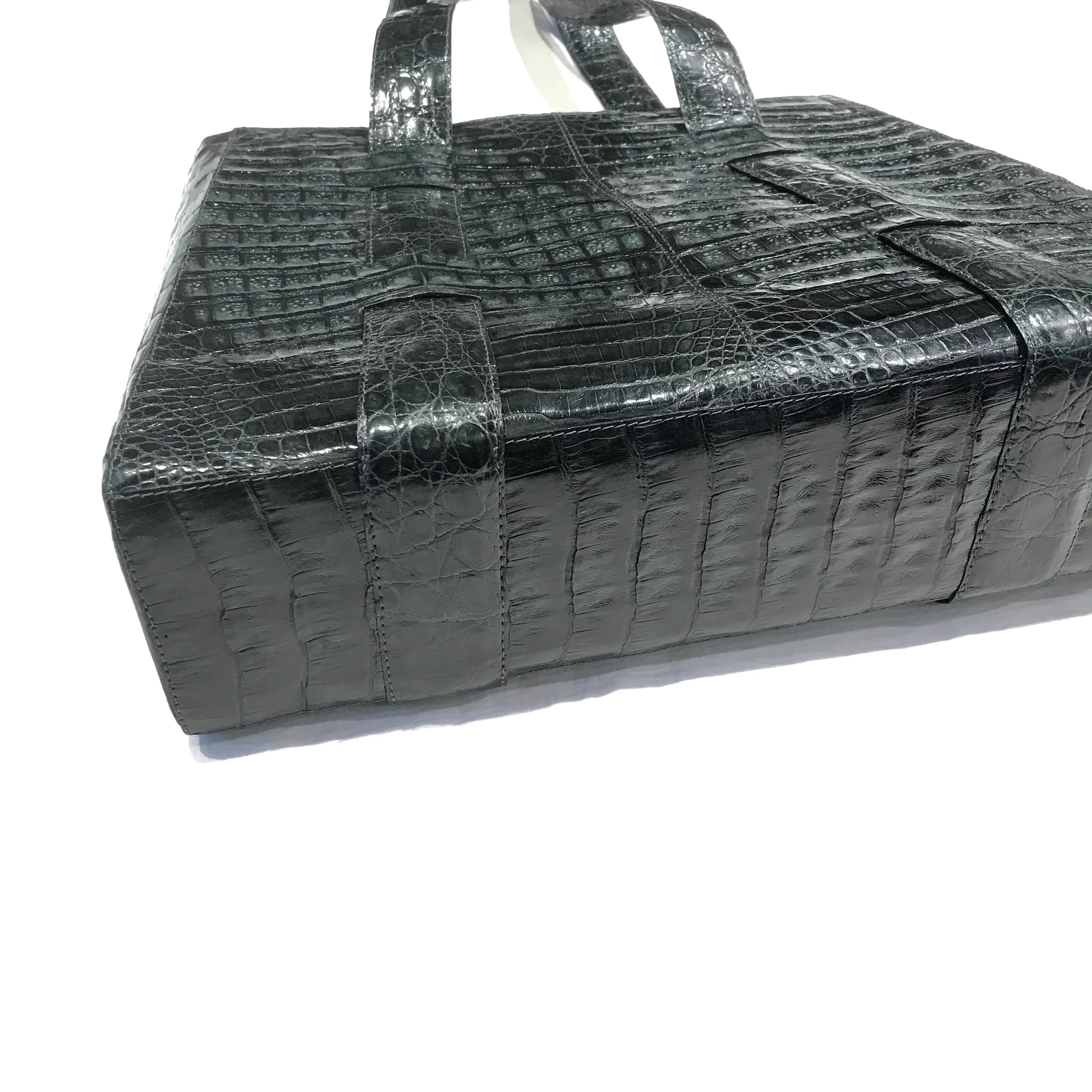 Kashani Forest Green All Over Alligator Purse Handbag - Image 5