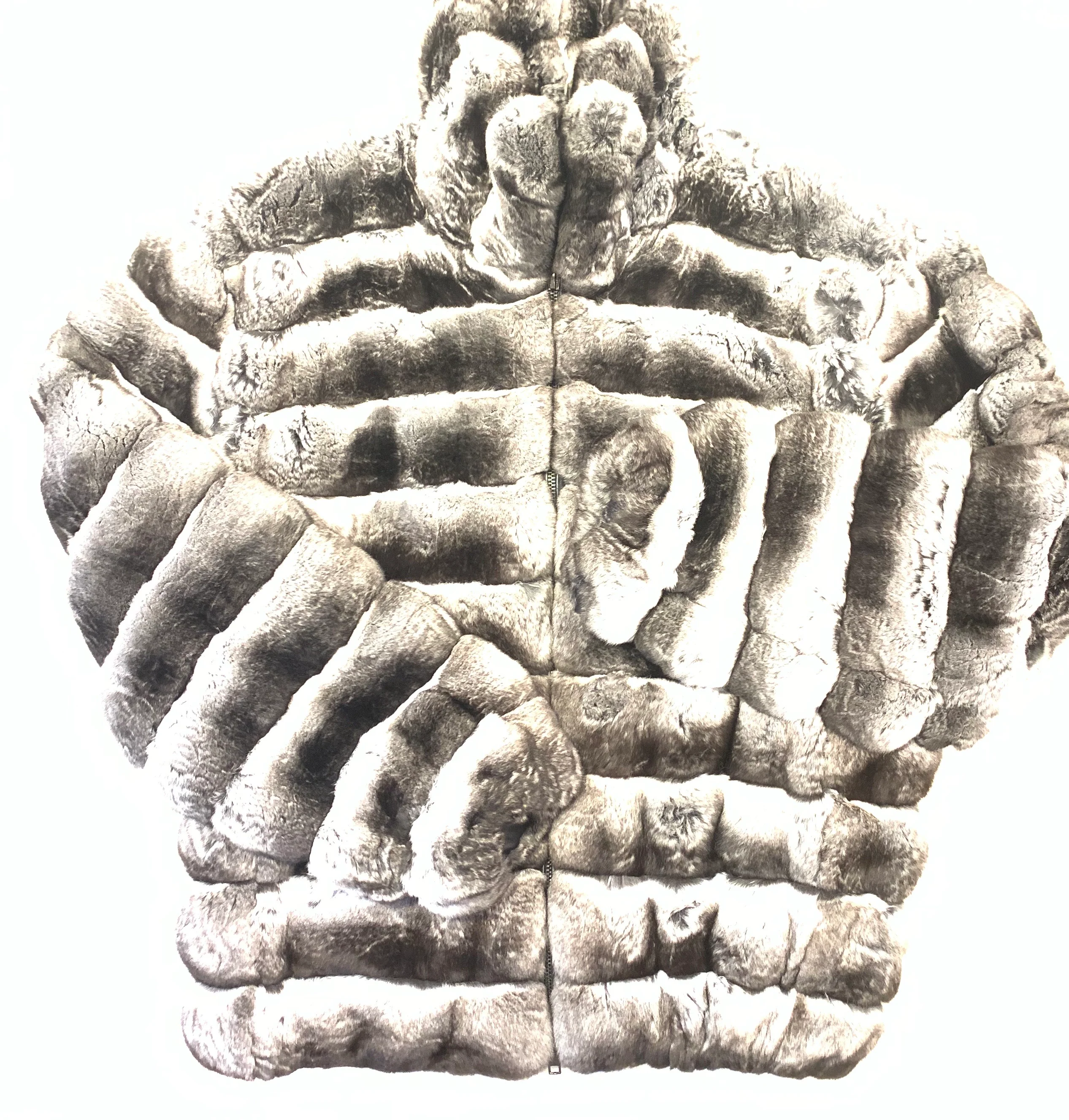 Kashani Men's Full Skin Chinchilla Bomber Fur Coat - Image 2
