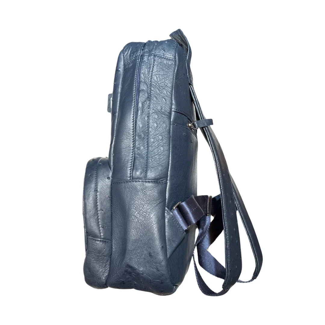 Kashani Indigo Blue Ostrich Quill Backpack - Image 3