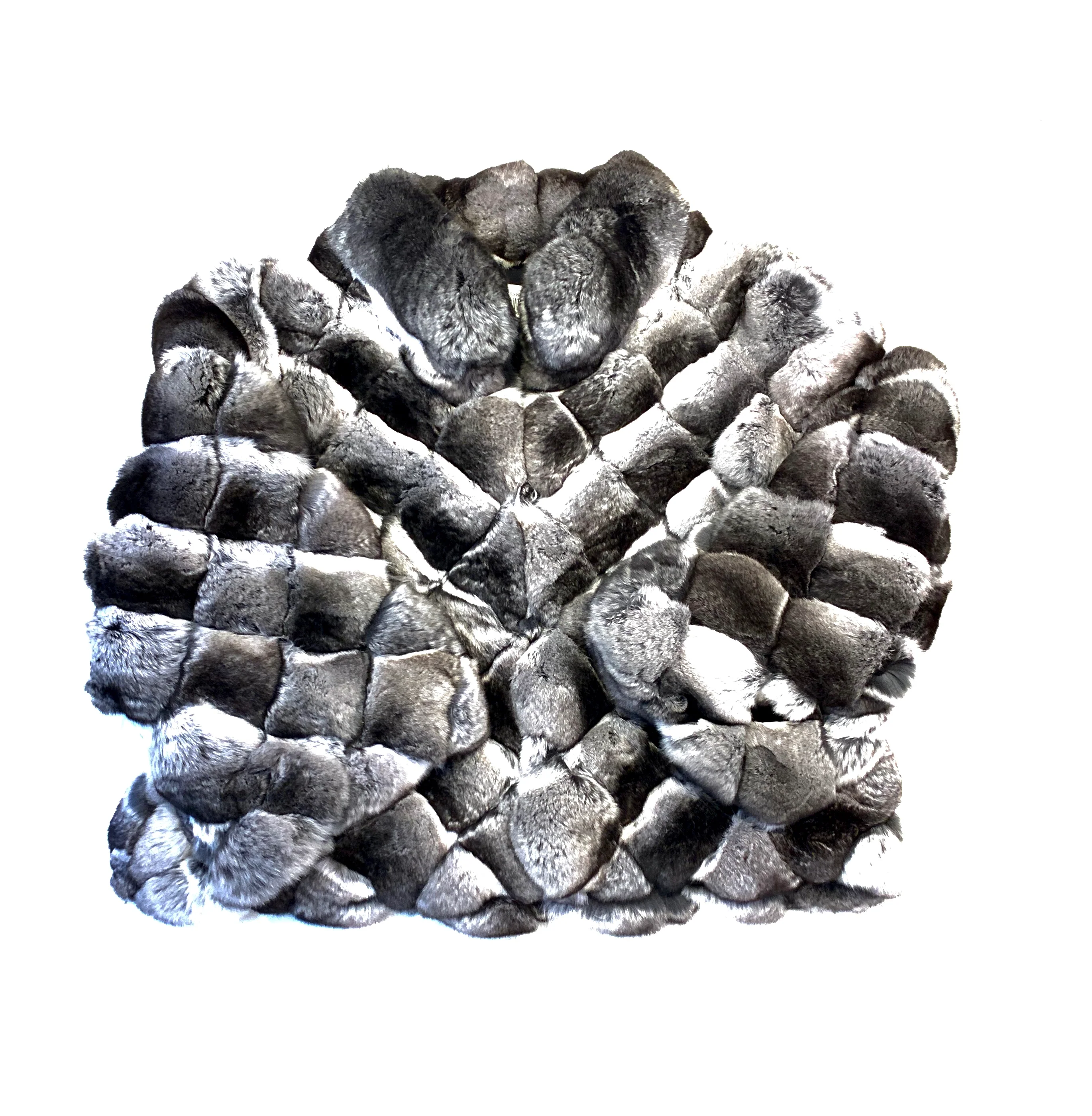 Kashani Ladies Diamond Cut Full Chinchilla Coat - Image 3