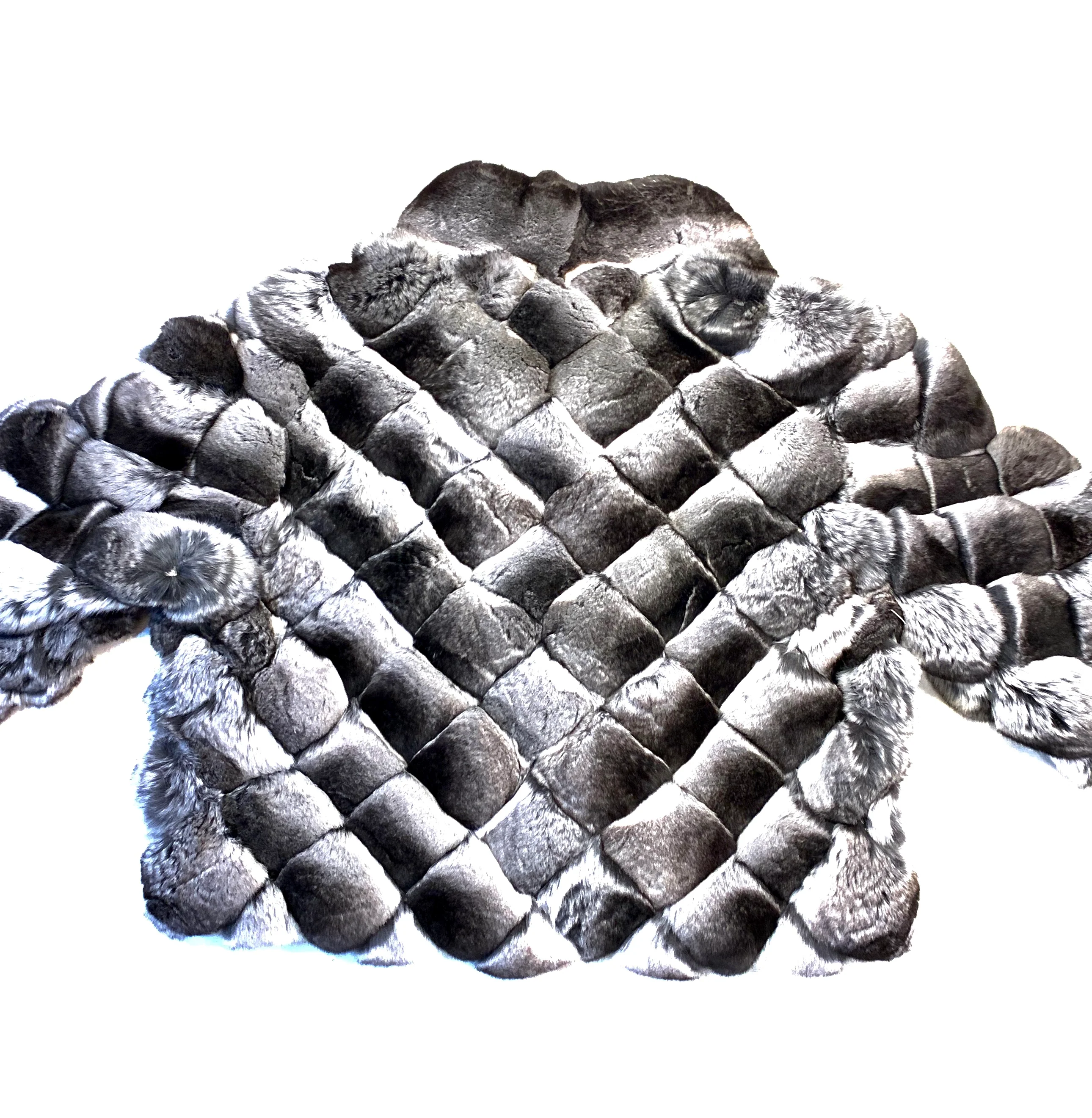 Kashani Ladies Diamond Cut Full Chinchilla Coat - Image 7