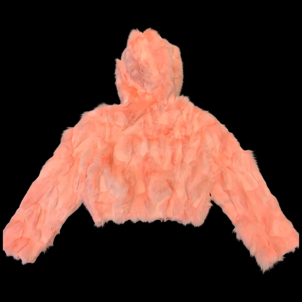 Kashani Ladies Pink Hooded Fox Fur Coat - Image 4