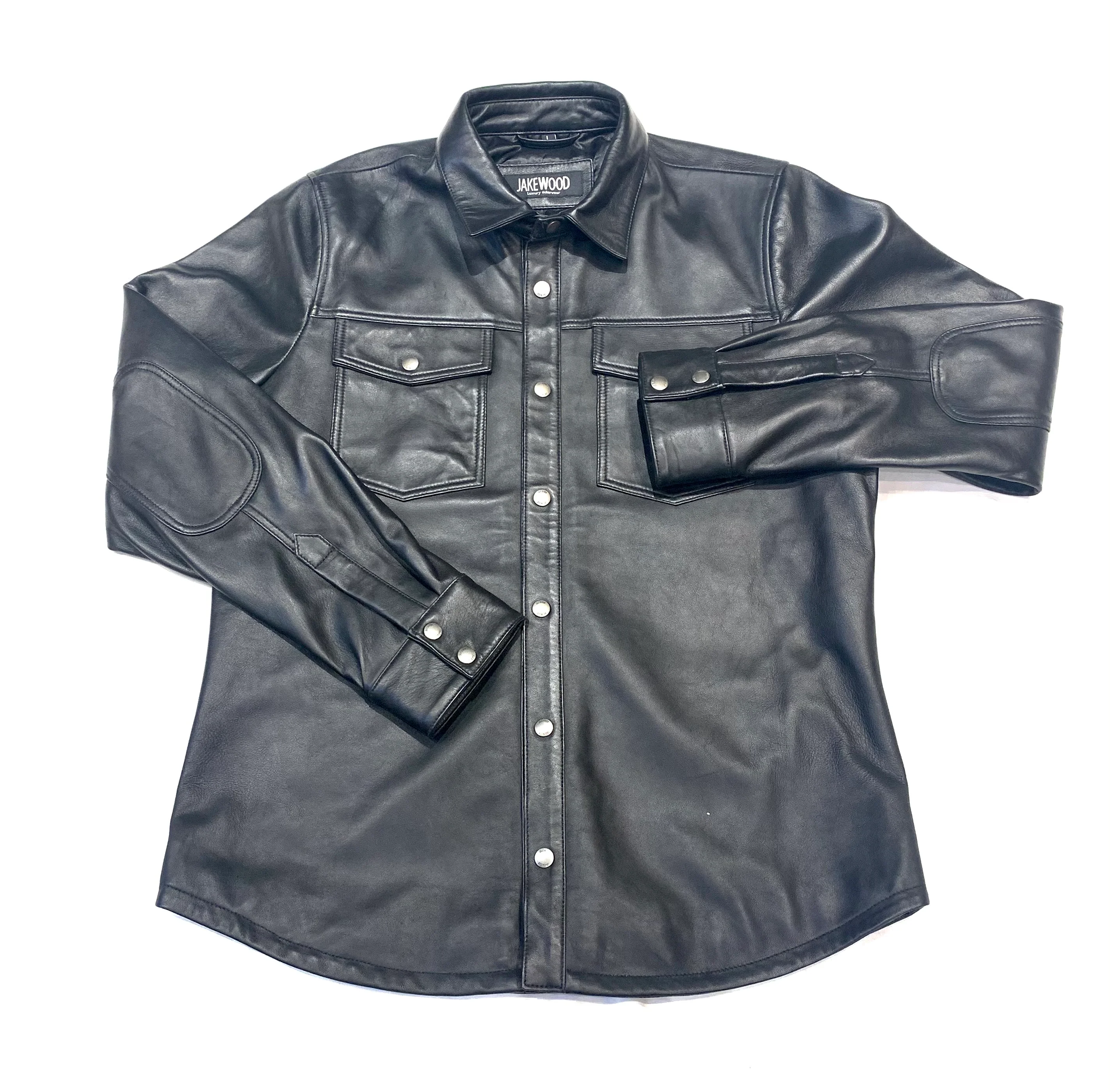 Kashani Men's Black Lambskin Button-Up Shirt - Image 3