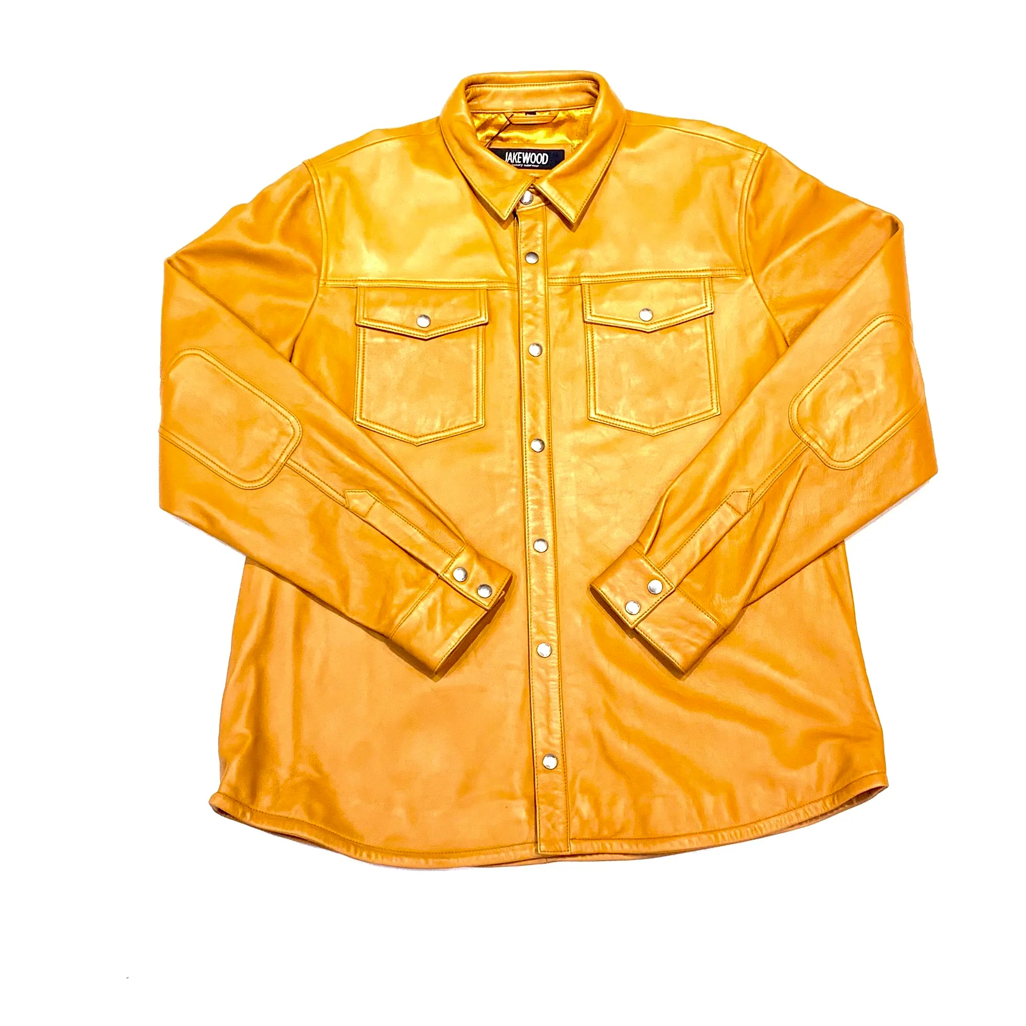 Kashani Men's Caramel Lambskin Button-Up Shirt - Image 4