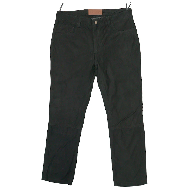 Kashani Men's Black Suede Straight Cut Pants - Image 2