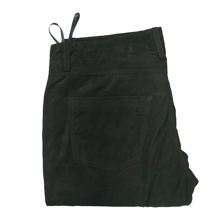 Kashani Men's Black Suede Straight Cut Pants - Image 4