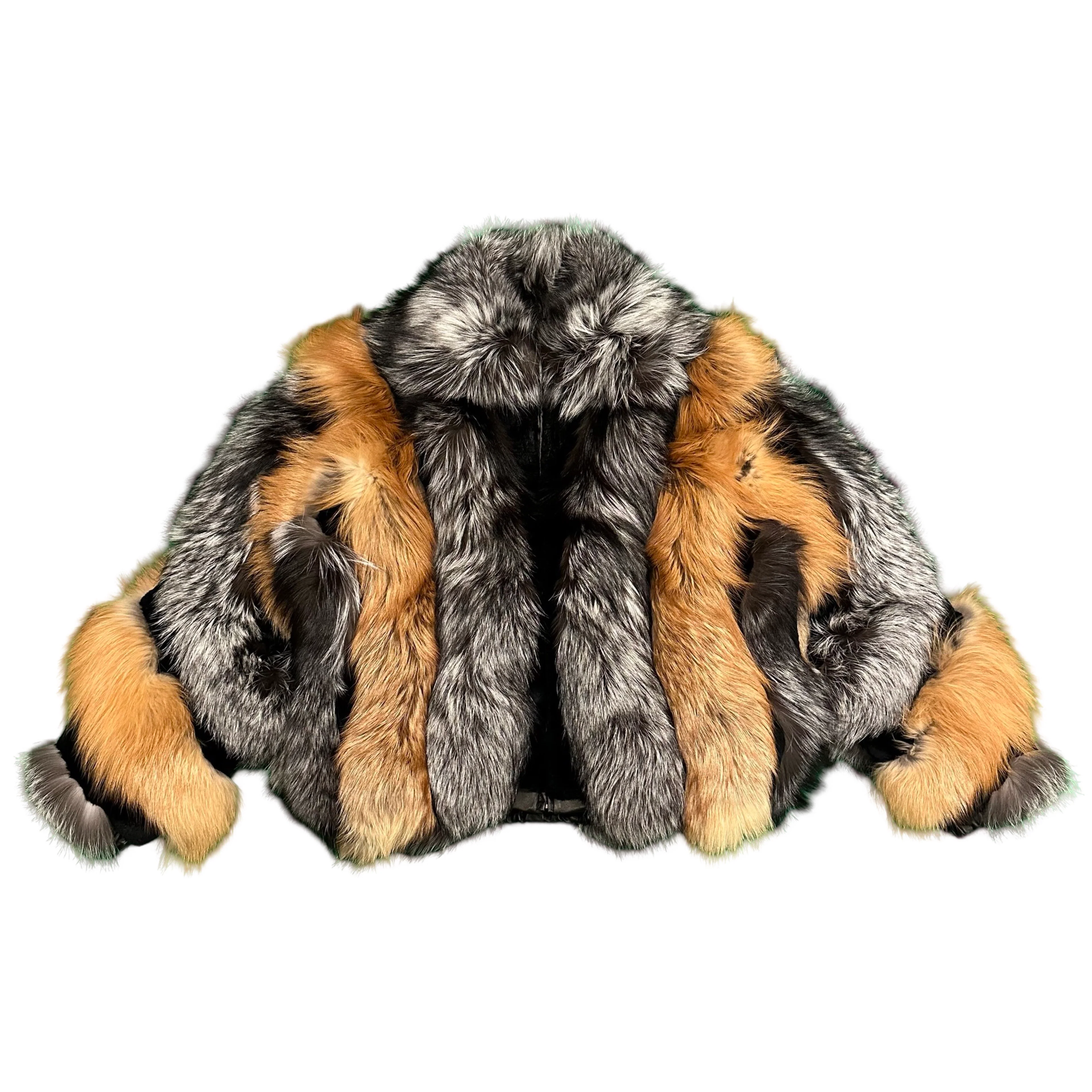 Kashani Men's Full Silver/Red Fox Fur Coat - Image 2
