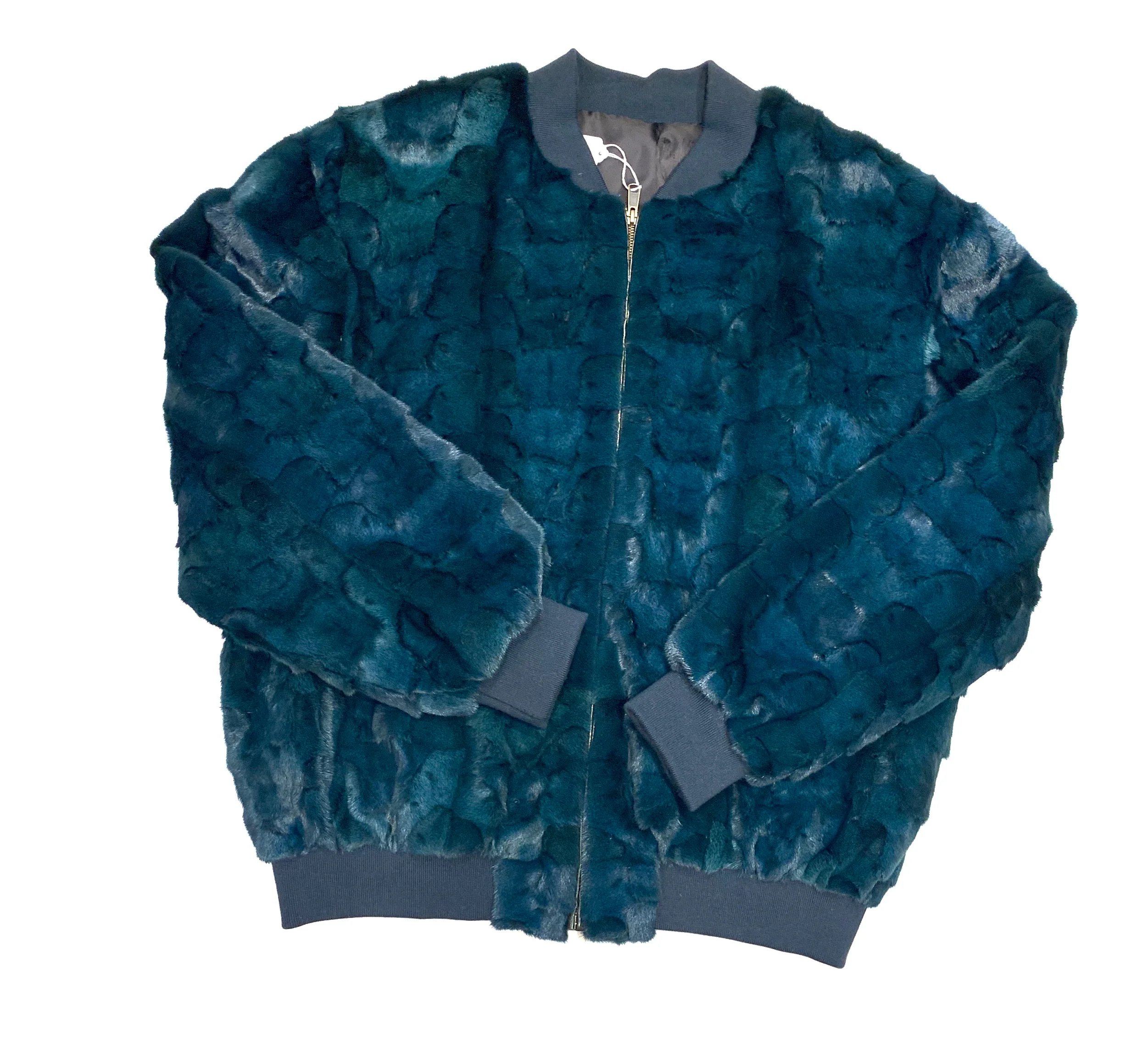 Kashani Men's Dark Green Mink Bomber Jacket - Image 3