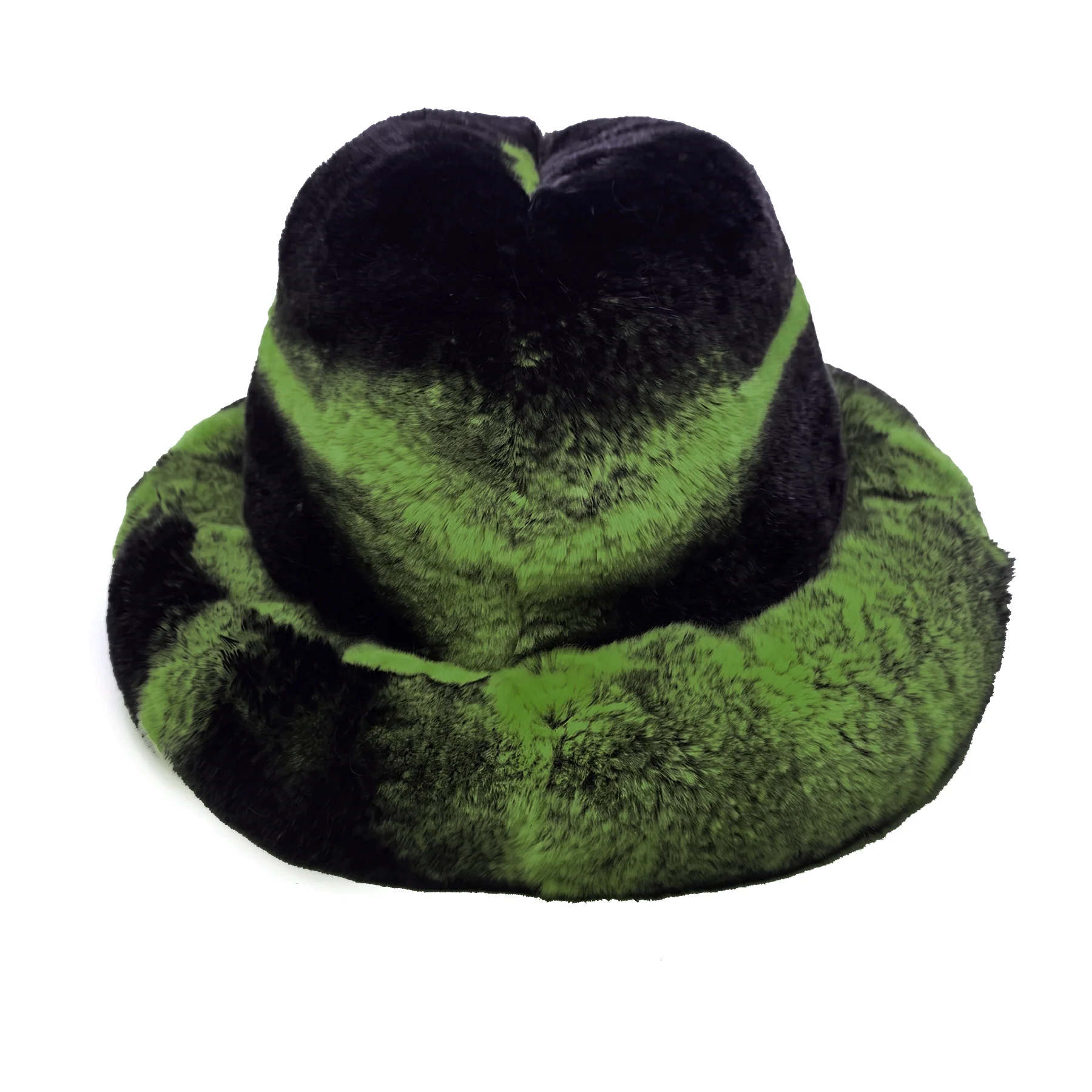 Kashani Men's Green Rex Rabbit Fur Top Hat - Image 2