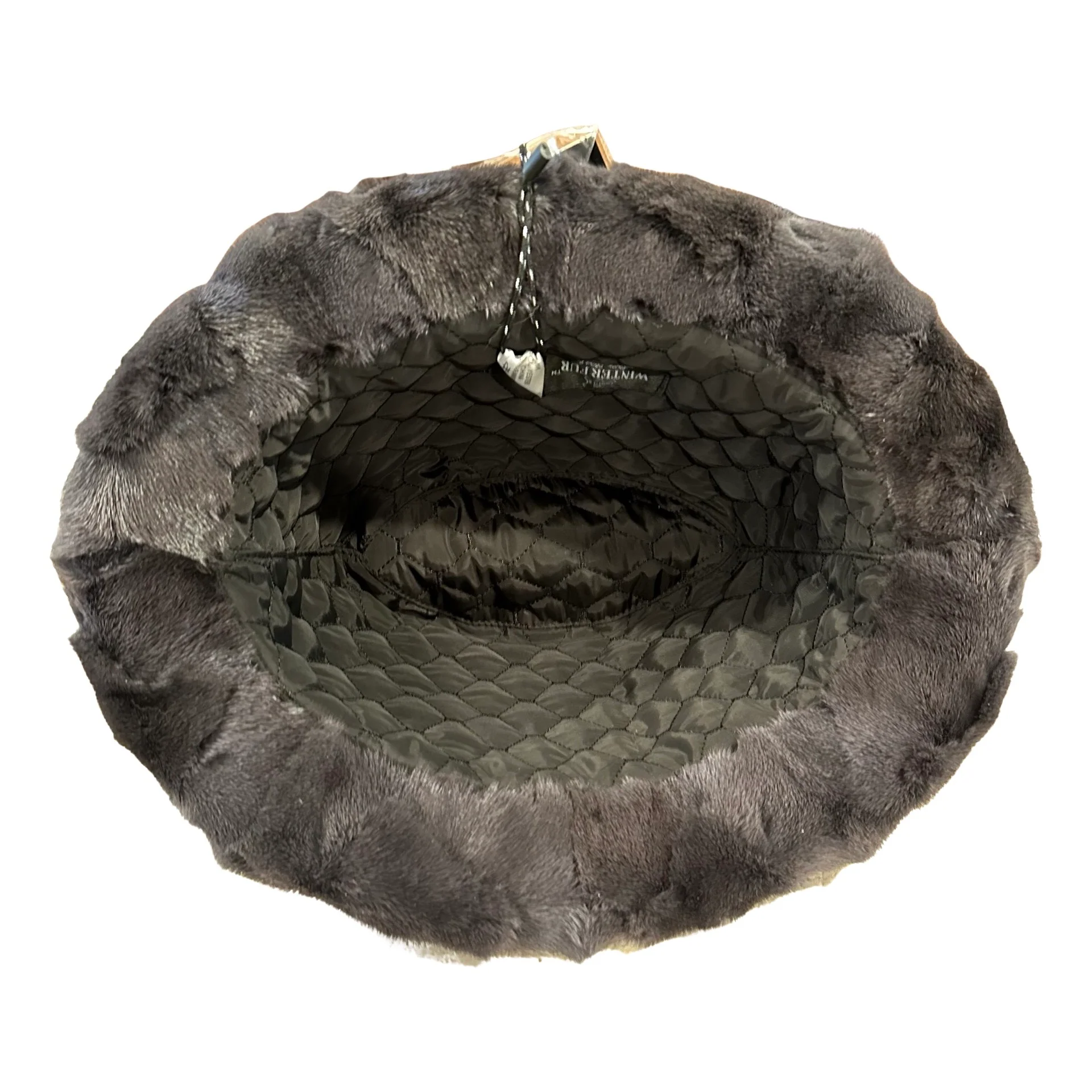 Kashani Men's Grey Diamond Cut Mink Fur Top Hat - Image 4