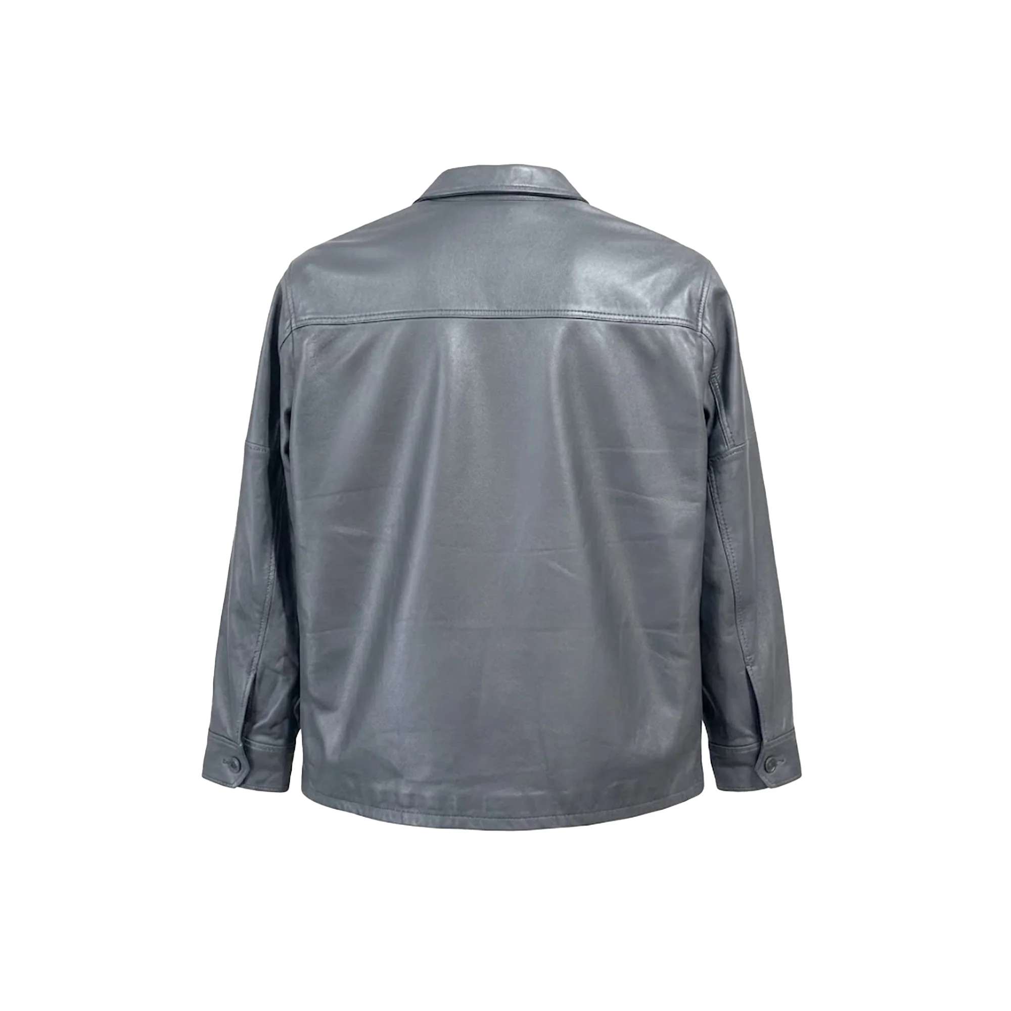 Kashani Men's Grey Lambskin Button-Up Shirt - Image 2