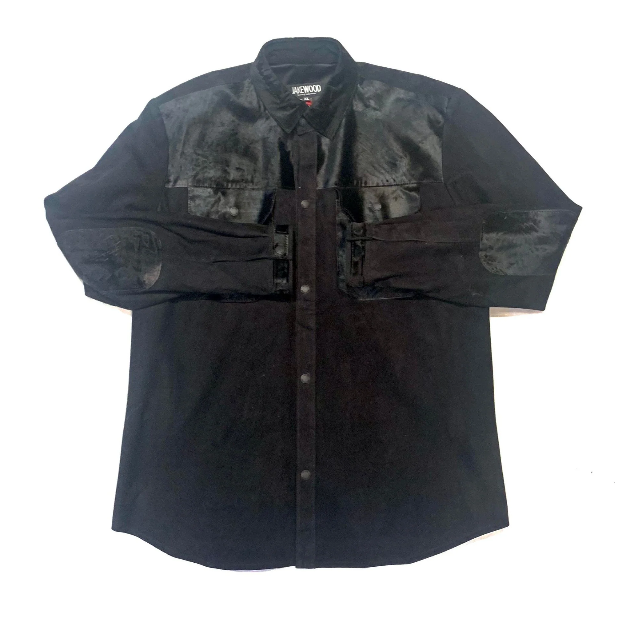 Kashani Men's Jet Black Pony Hair/Suede Shirt - Image 3