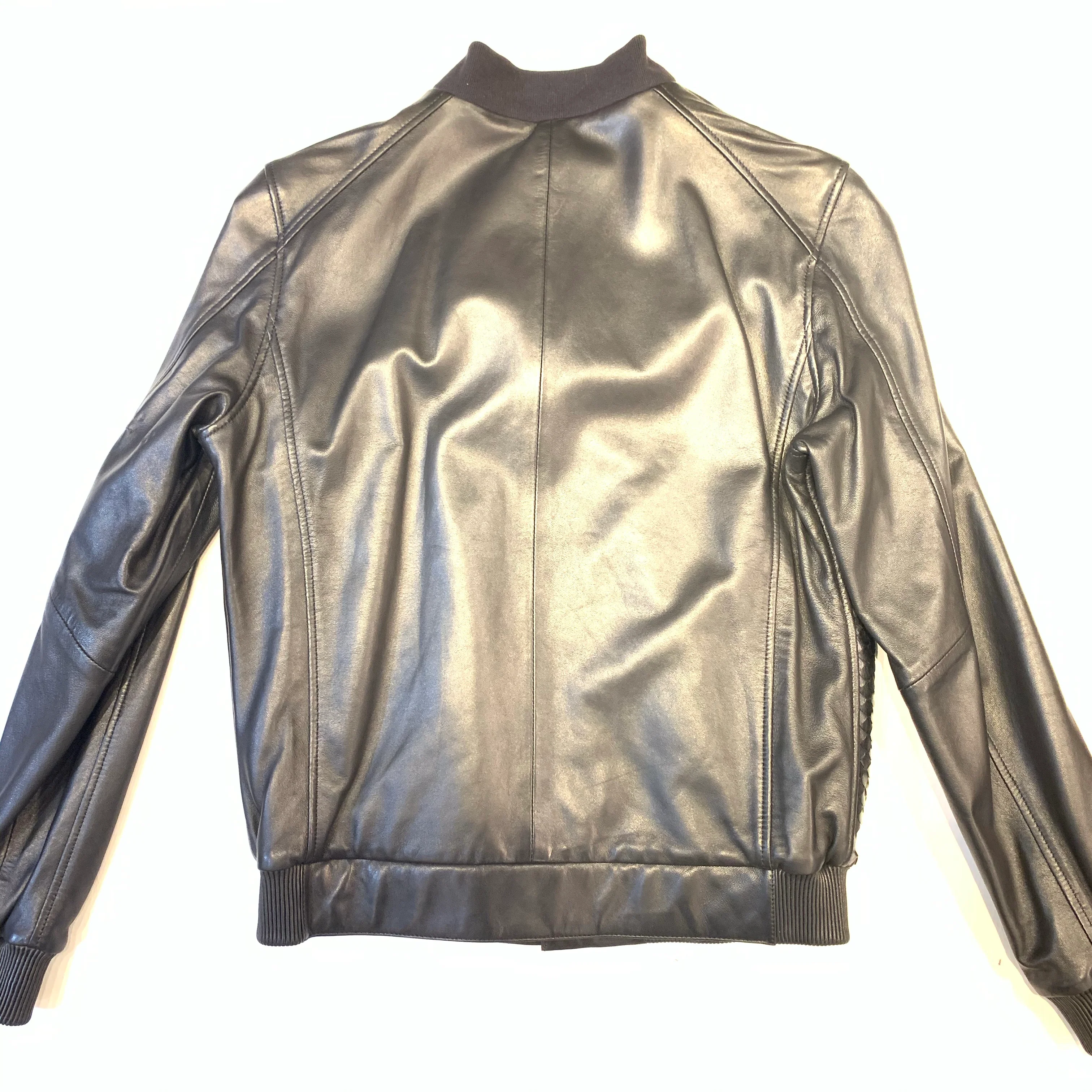 Kashani Men's Jet Black Python/Lambskin Bomber Jacket - Image 4