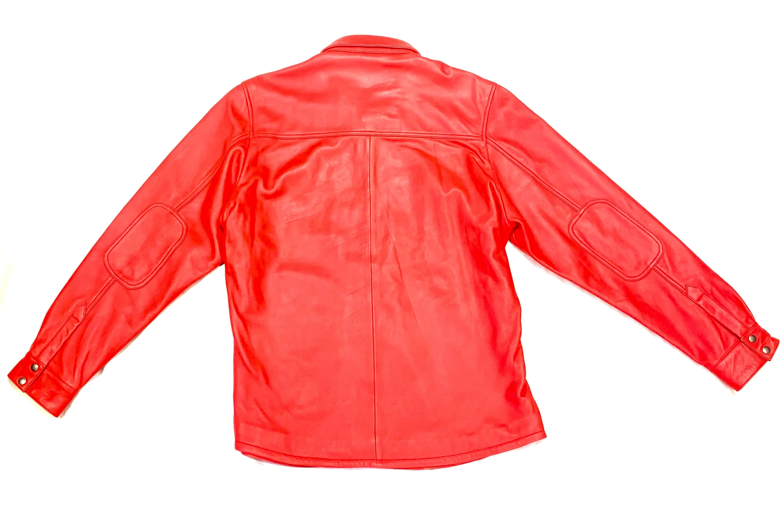 Kashani Men's Light Red Lambskin Button-Up Shirt - Image 9