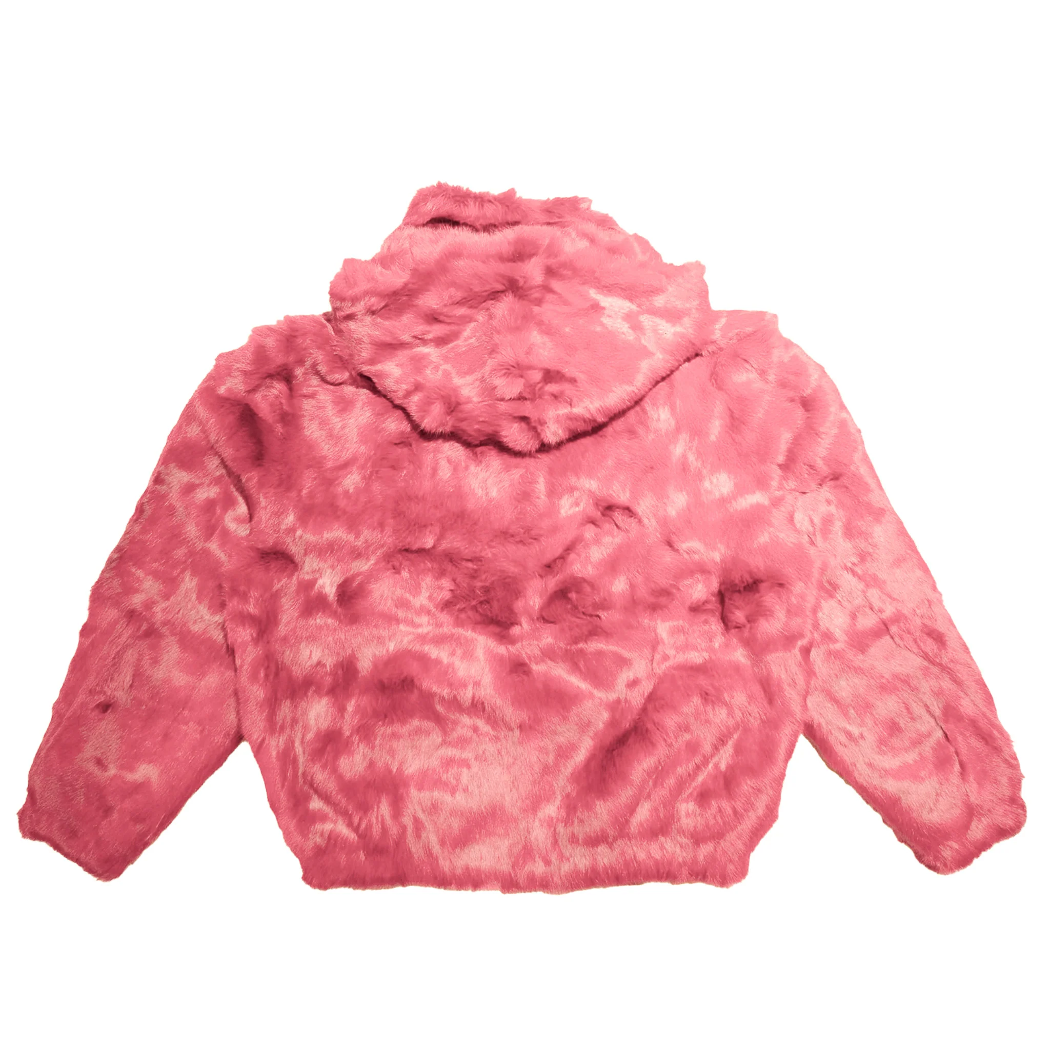 Kashani Men's Pink Rabbit Fur Hooded Bomber Jacket - Image 4