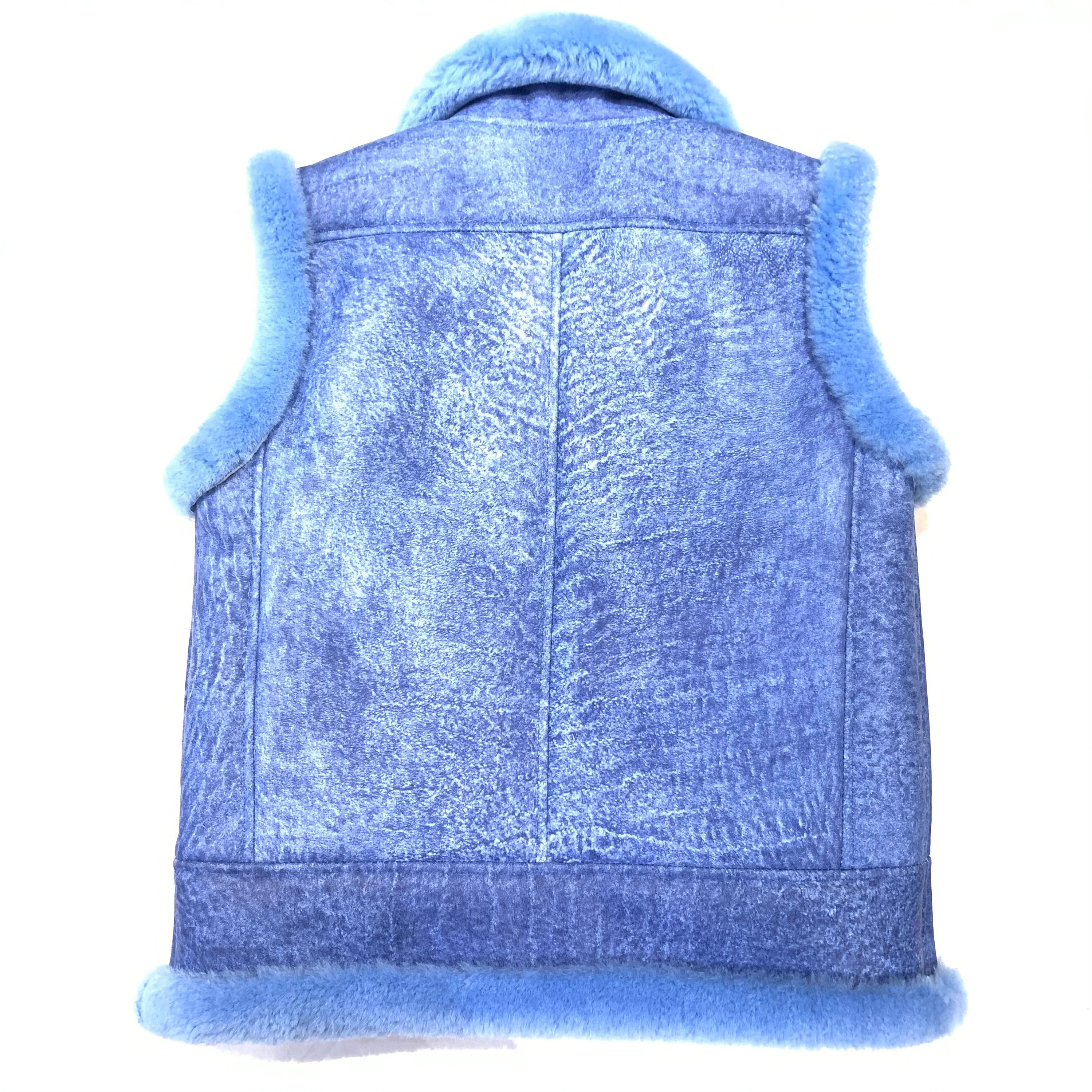 Kashani Men's Powder Blue Shearling Vest - Image 2