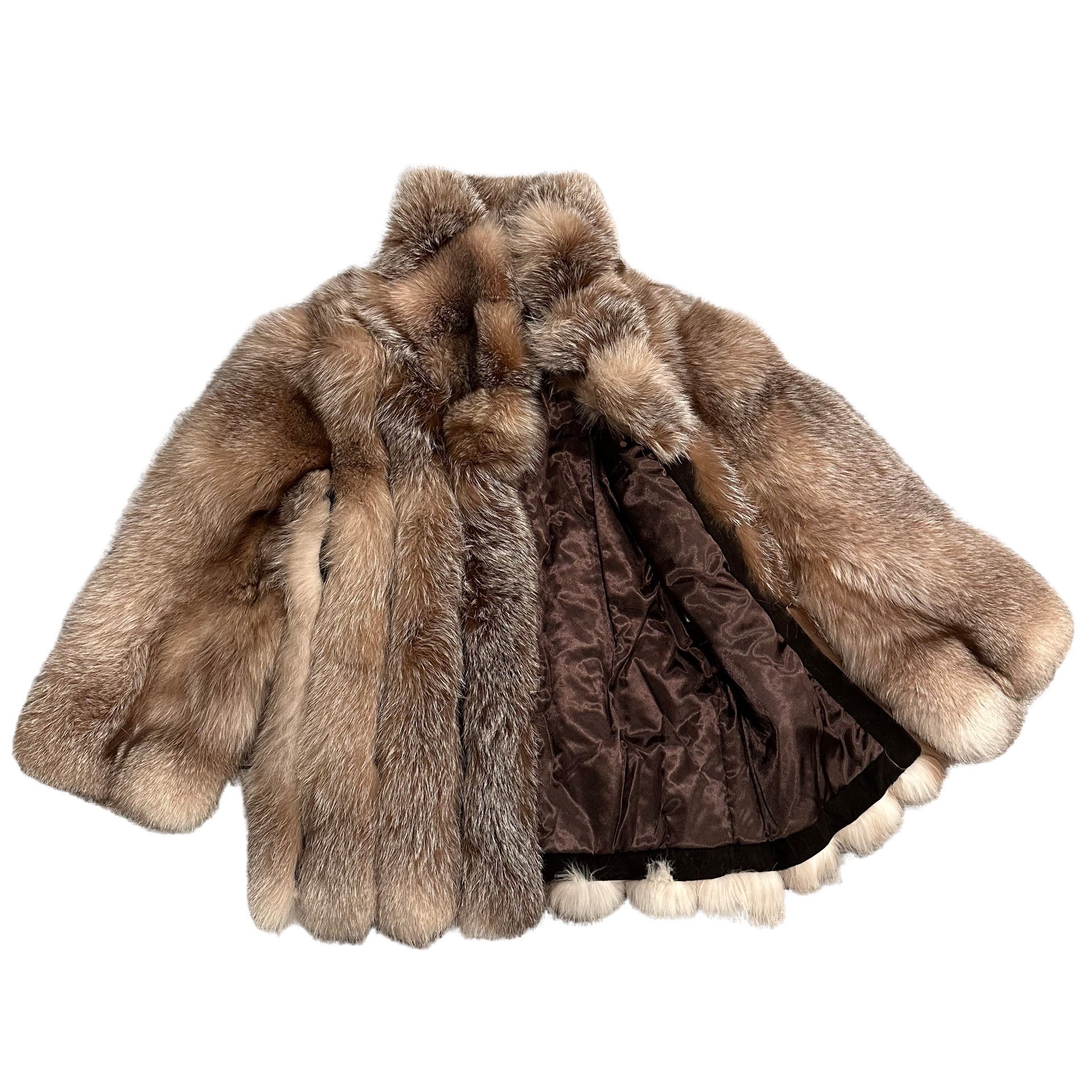 Kashani Men's Full Natural Arctic Red Fox 3/4 Fur Coat - Image 2