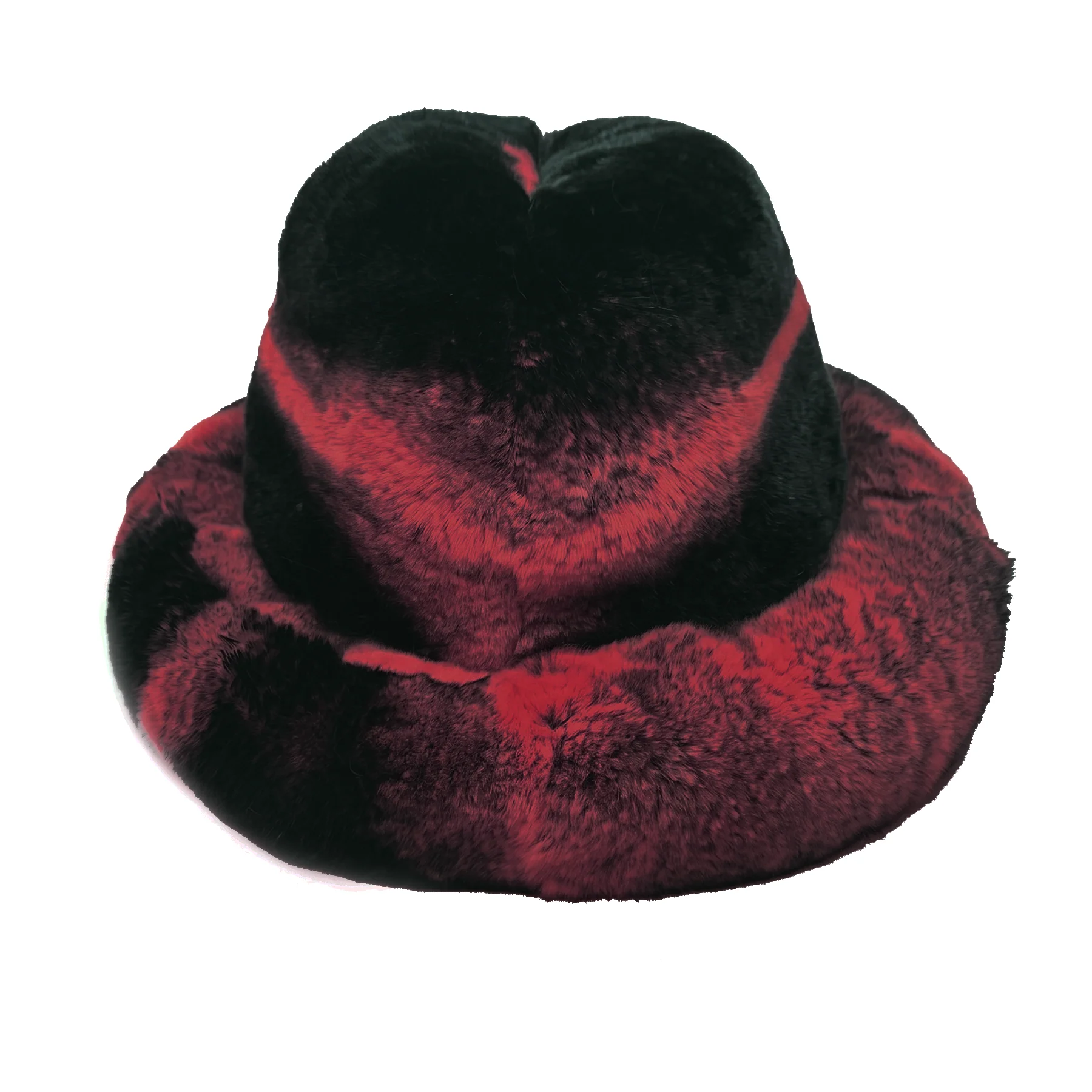 Kashani Men's Red Rex Rabbit Fur Top Hat - Image 2