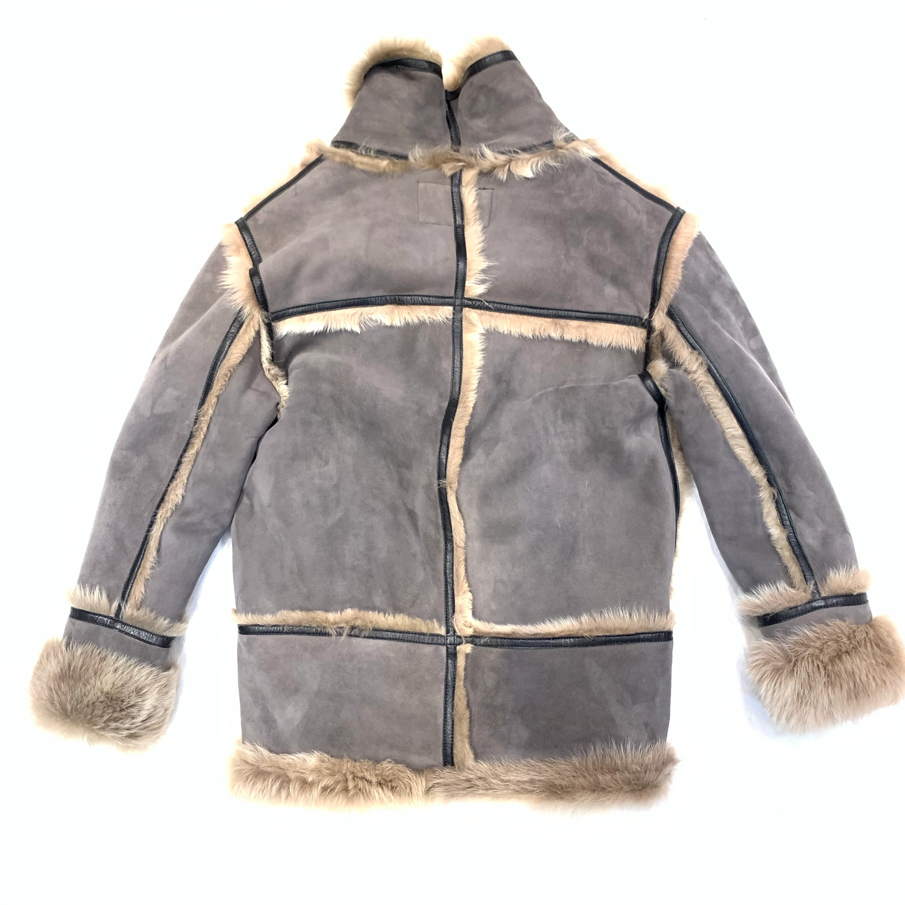 Kashani Men's Tan 3/4 Fox Hooded Shearling Coat - Image 3
