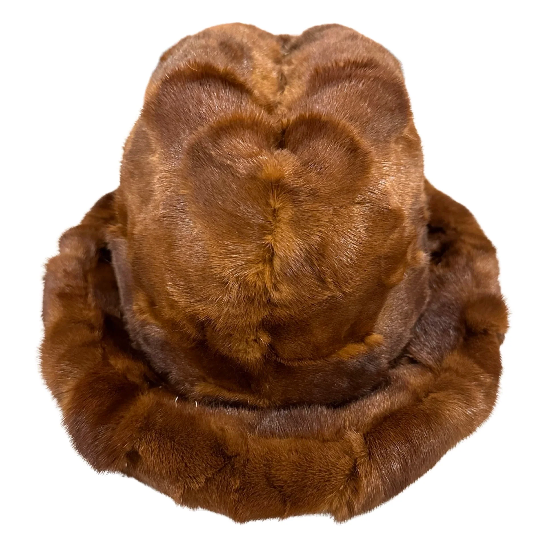 Kashani Men's Whisky Diamond Cut Mink Fur Top Hat - Image 2