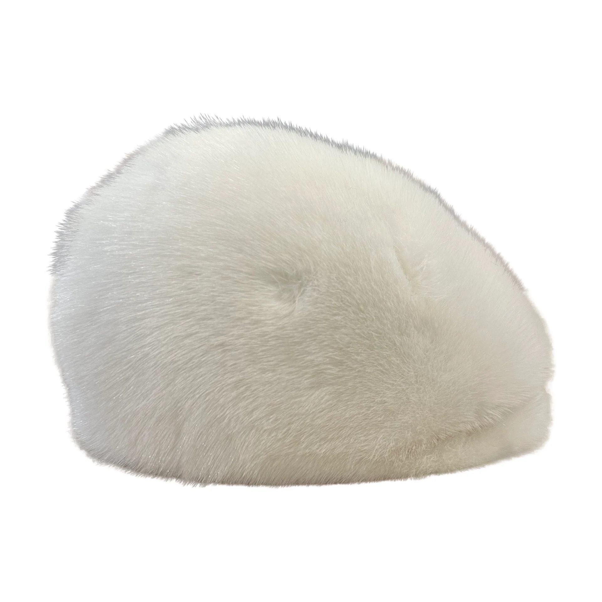 Kashani Men's White Full Mink Herringbone Cap - Image 3