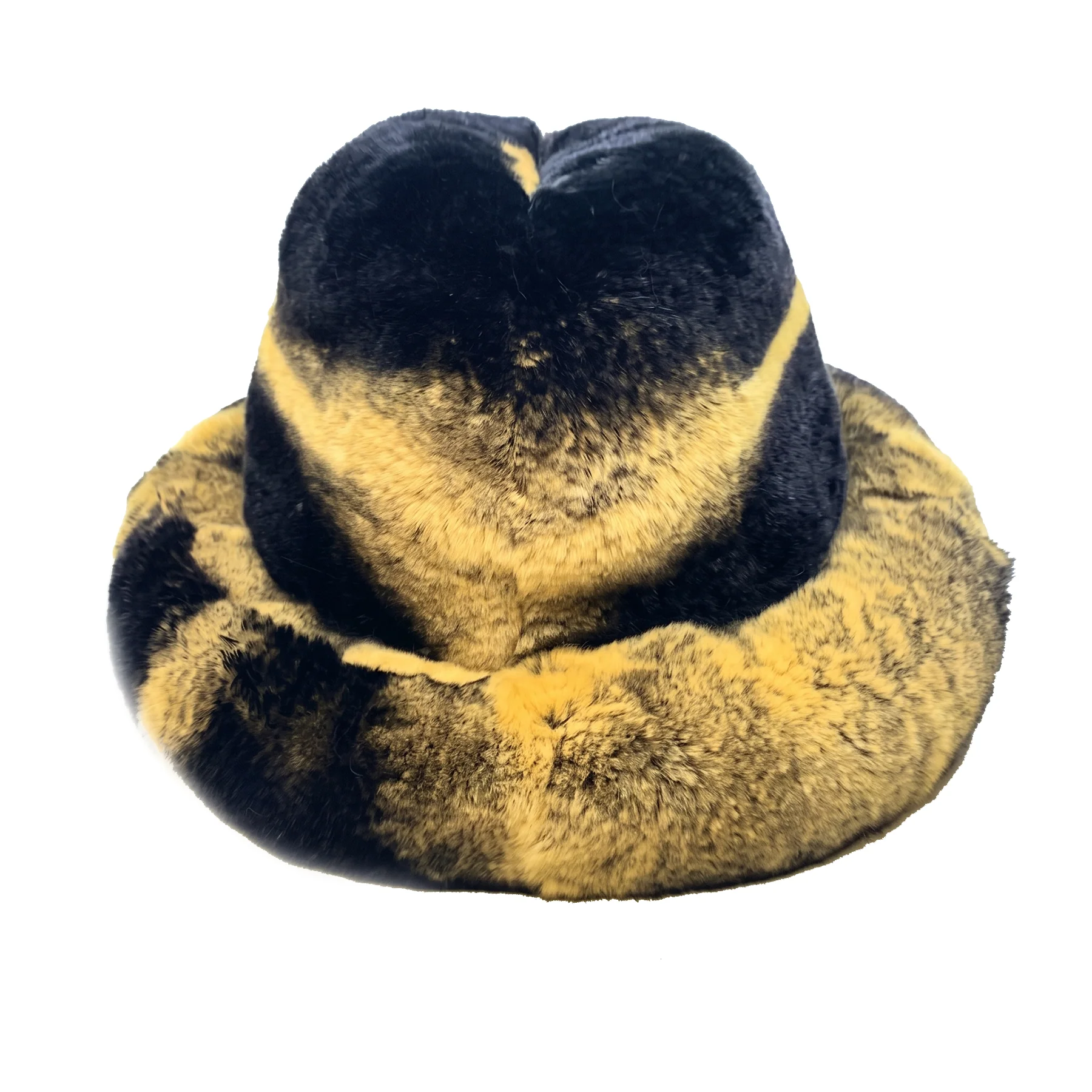 Kashani Men's Yellow Rex Rabbit Fur Top Hat - Image 2