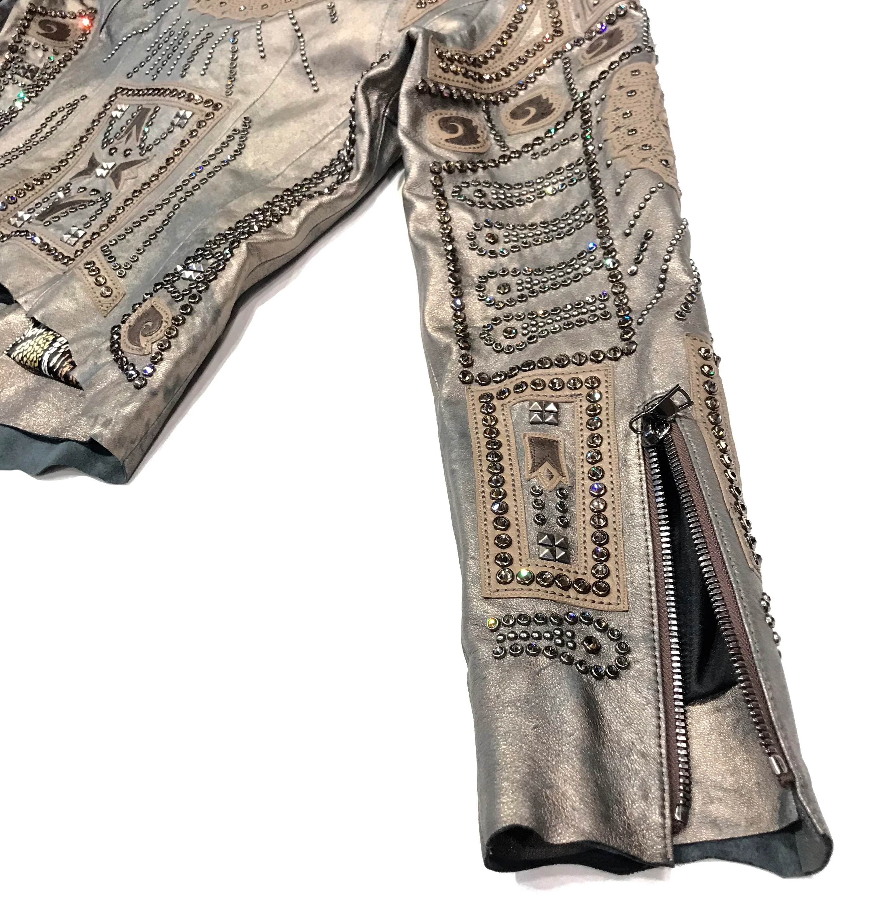 Kashani Mink Aztec Swarovski Crystal Jacket - Image 7