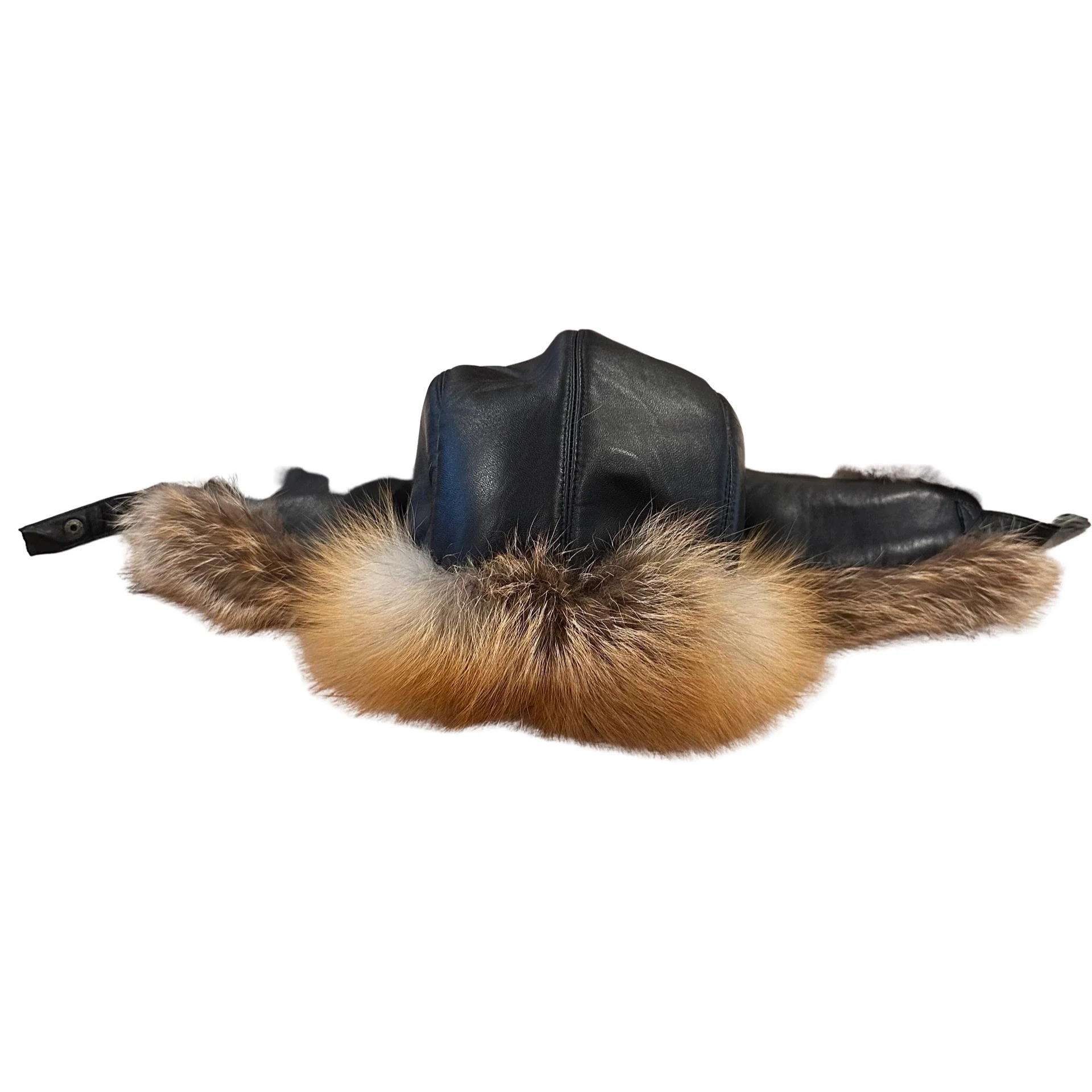 Kashani Natural Red Fox Fur Trapper Hat - Image 2
