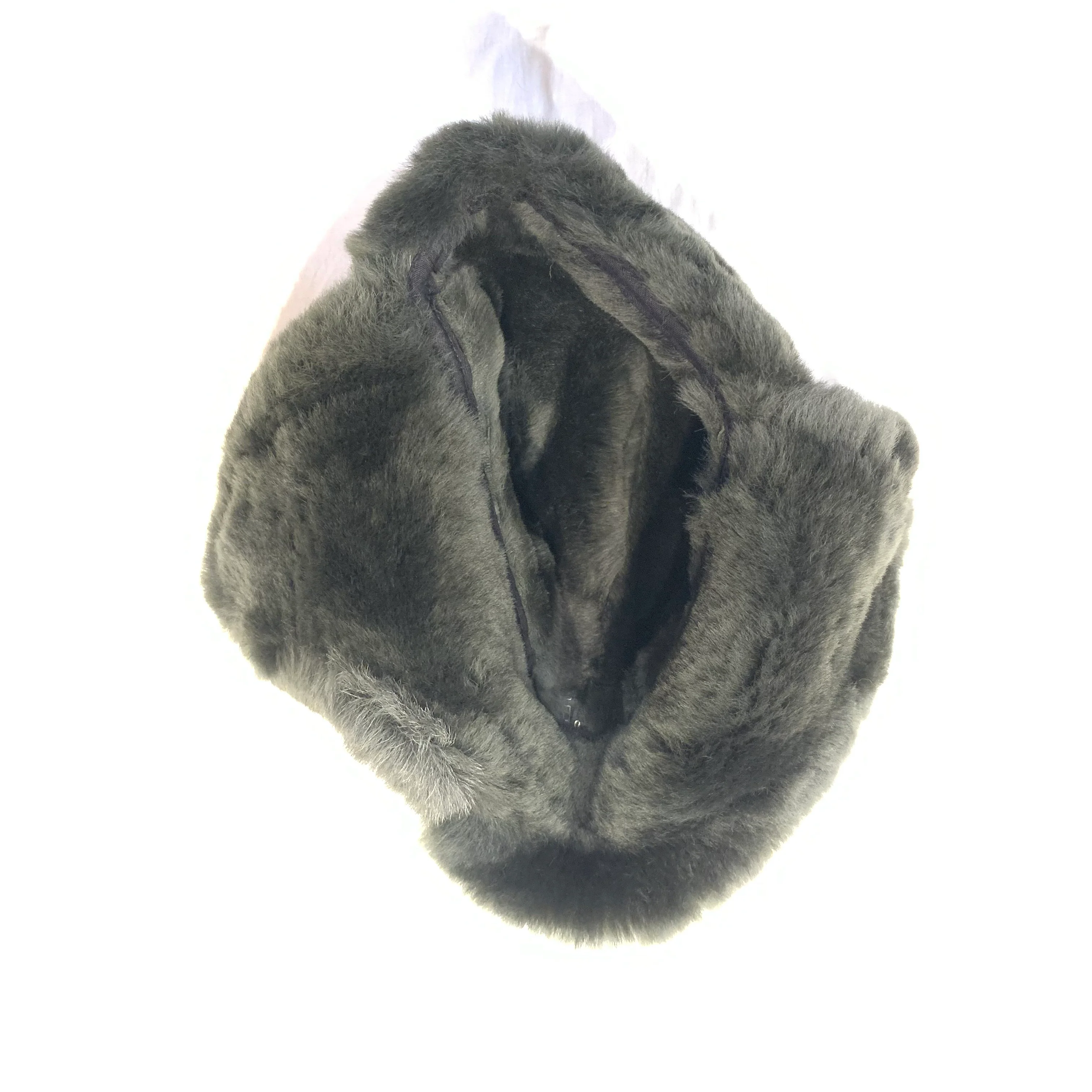 Kashani Olive Green Shearling Aviator Hat - Image 5