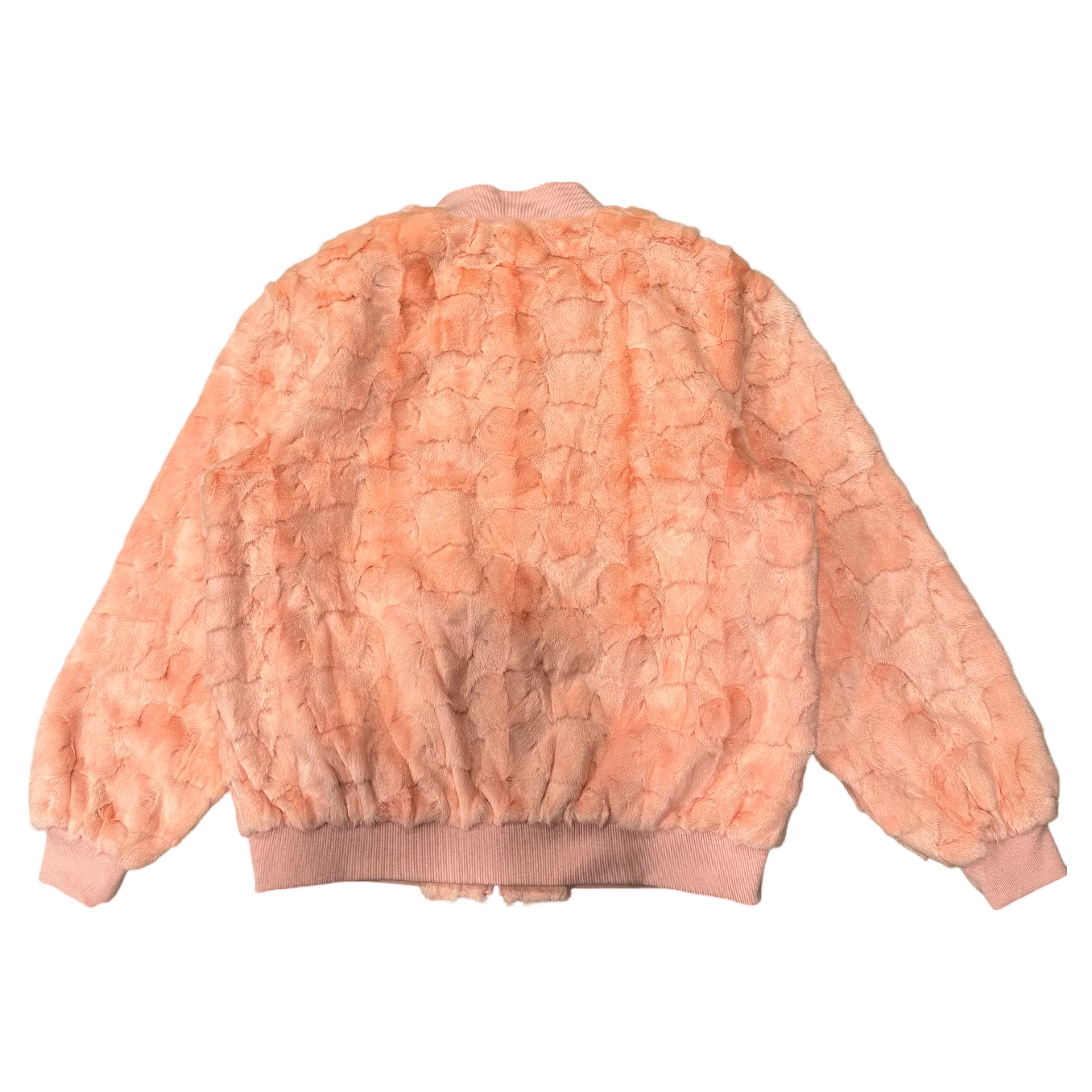 Kashani Pink Diamond Cut Mink Fur Bomber Jacket - Image 4