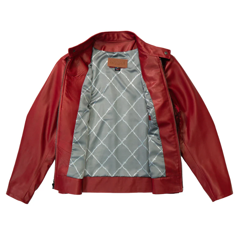 Kashani Red Persian Lamb Front Lambskin Jacket - Image 2