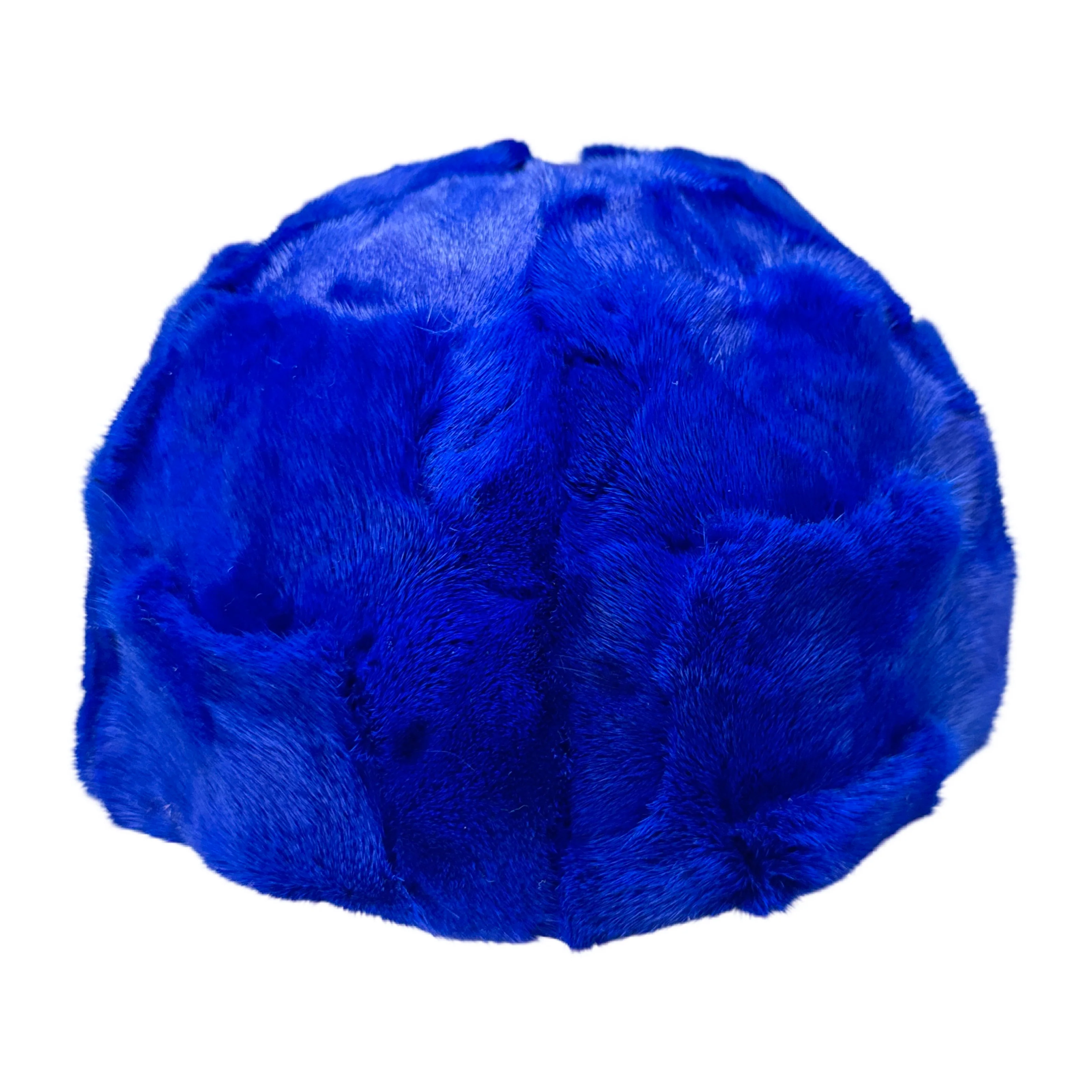 Kashani Royal Blue Diamond Cut Mink Baseball Hat - Image 4