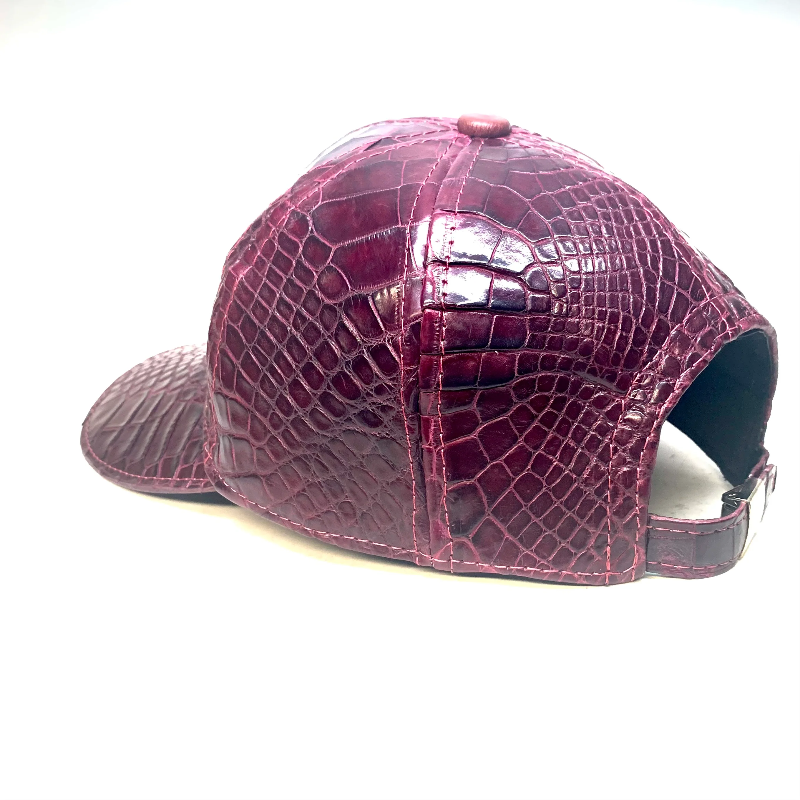 Kashani Soft All Over Alligator Strapback Hat / WINE - Image 4
