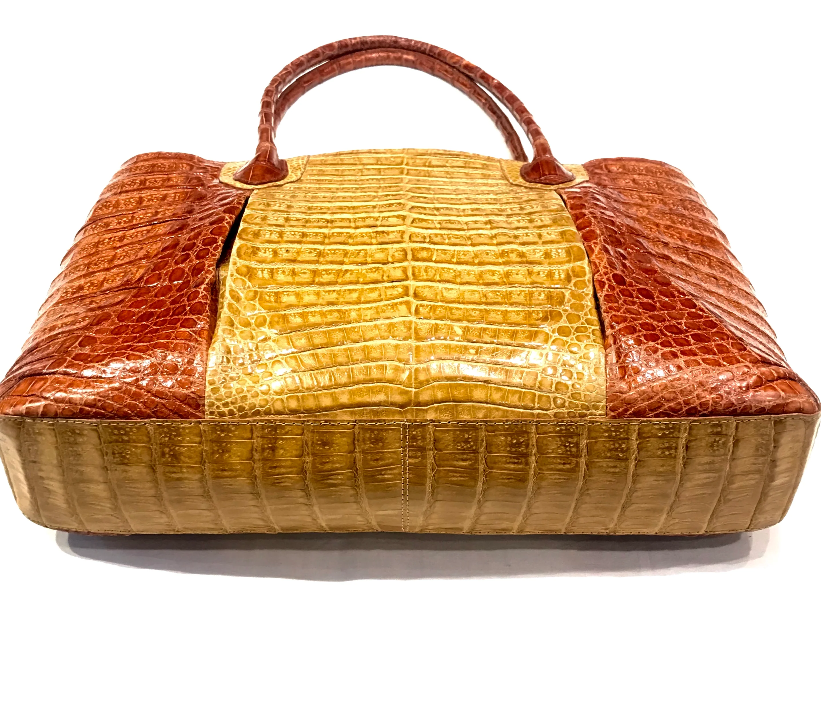 Kashani Two Tone All Over Alligator Handbag - Image 3