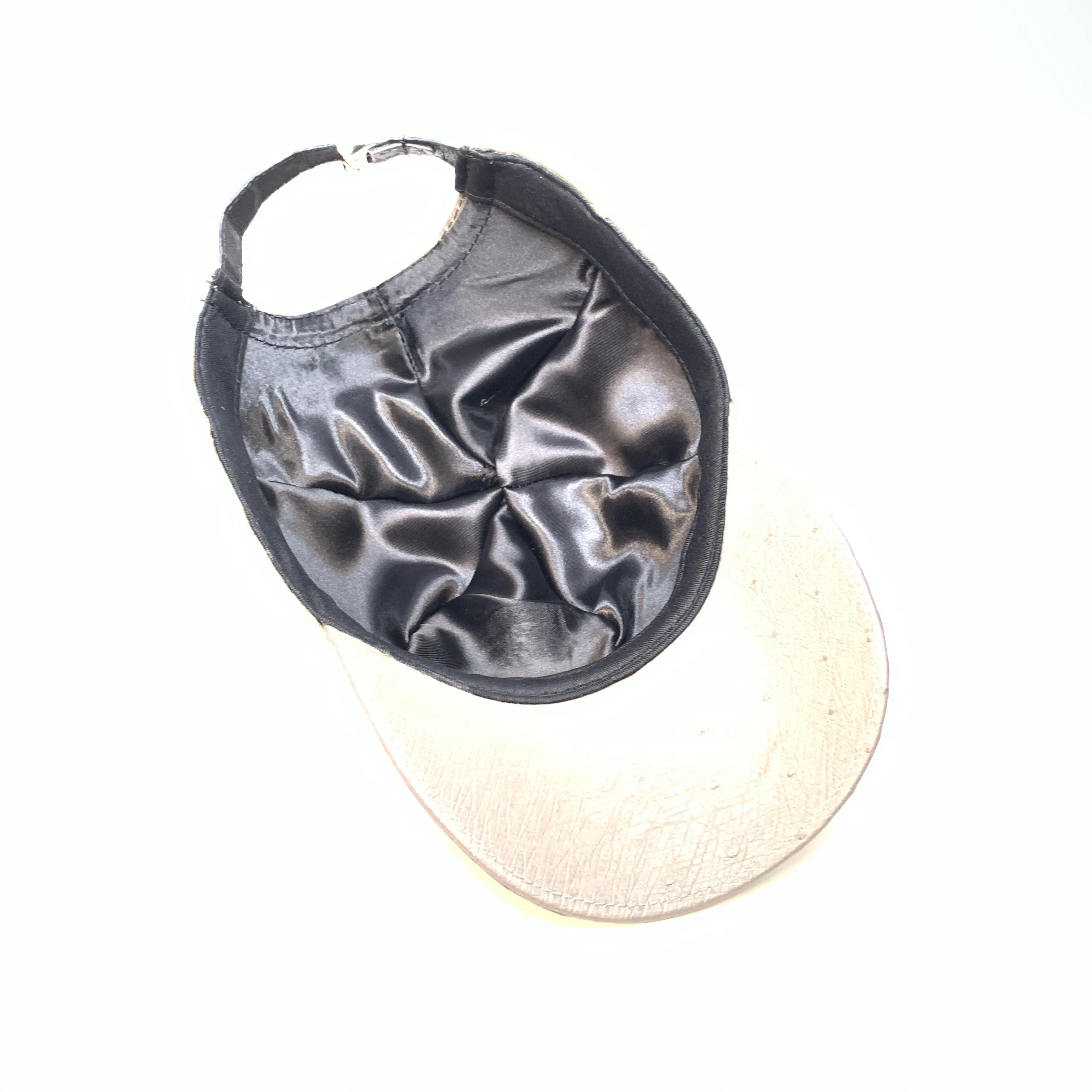 Kashani Cloud Blue Grey Alligator & Ostrich Quill StrapBack Hat - Image 4