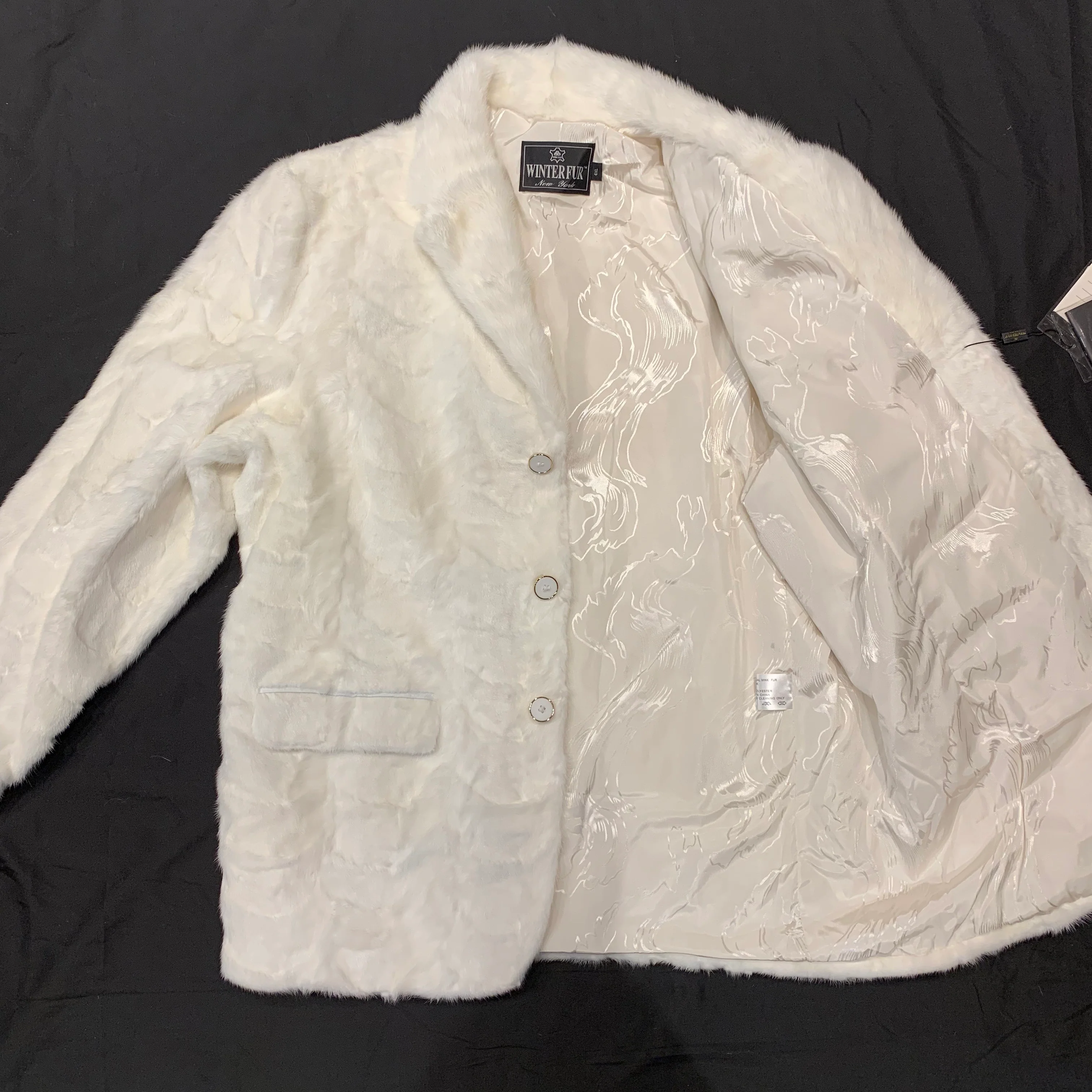 Kashani White Diamond Cut Mink Car Coat - Image 5