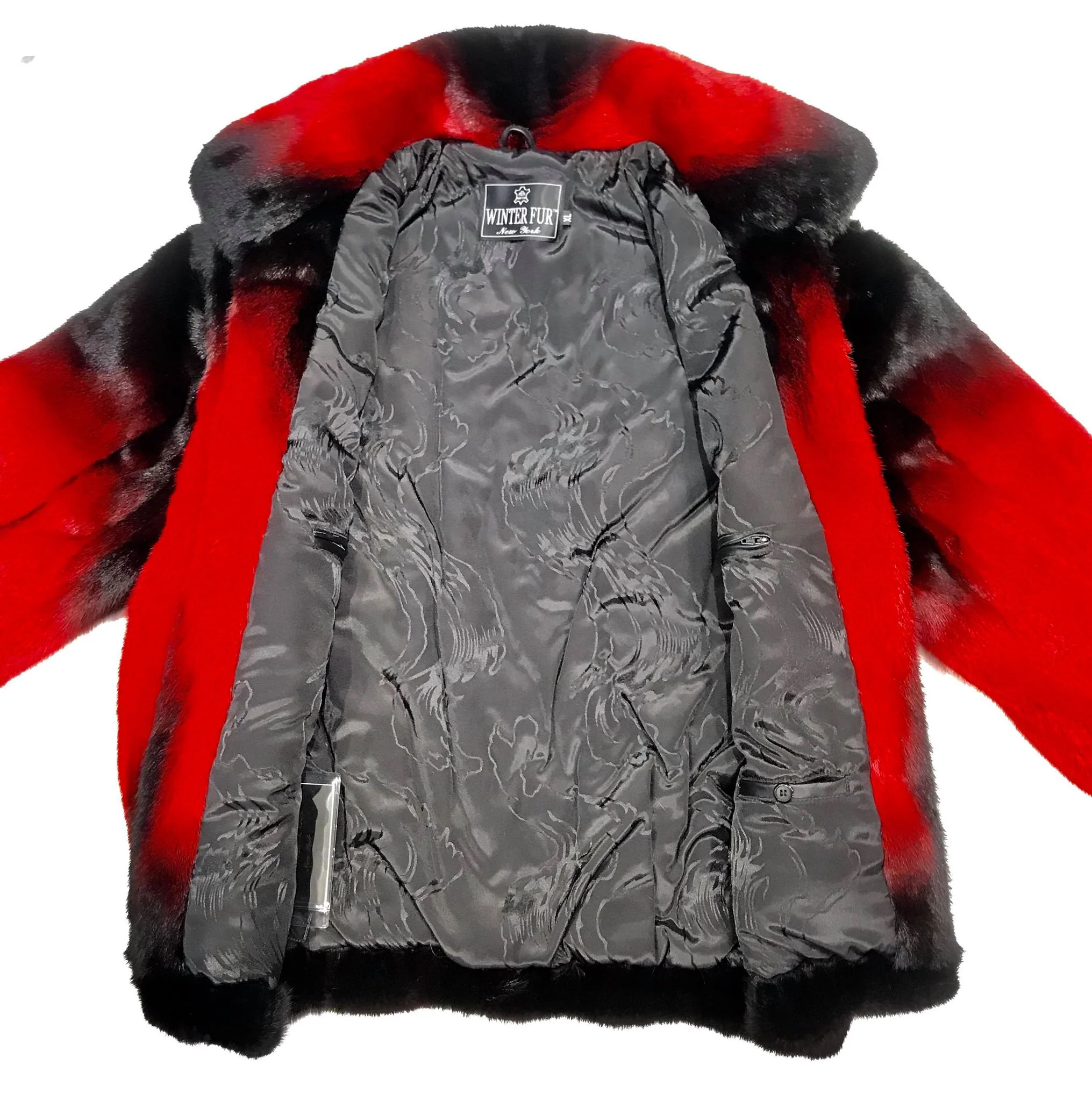 Kashani Wine Black Full Mink Fur Coat - Image 4