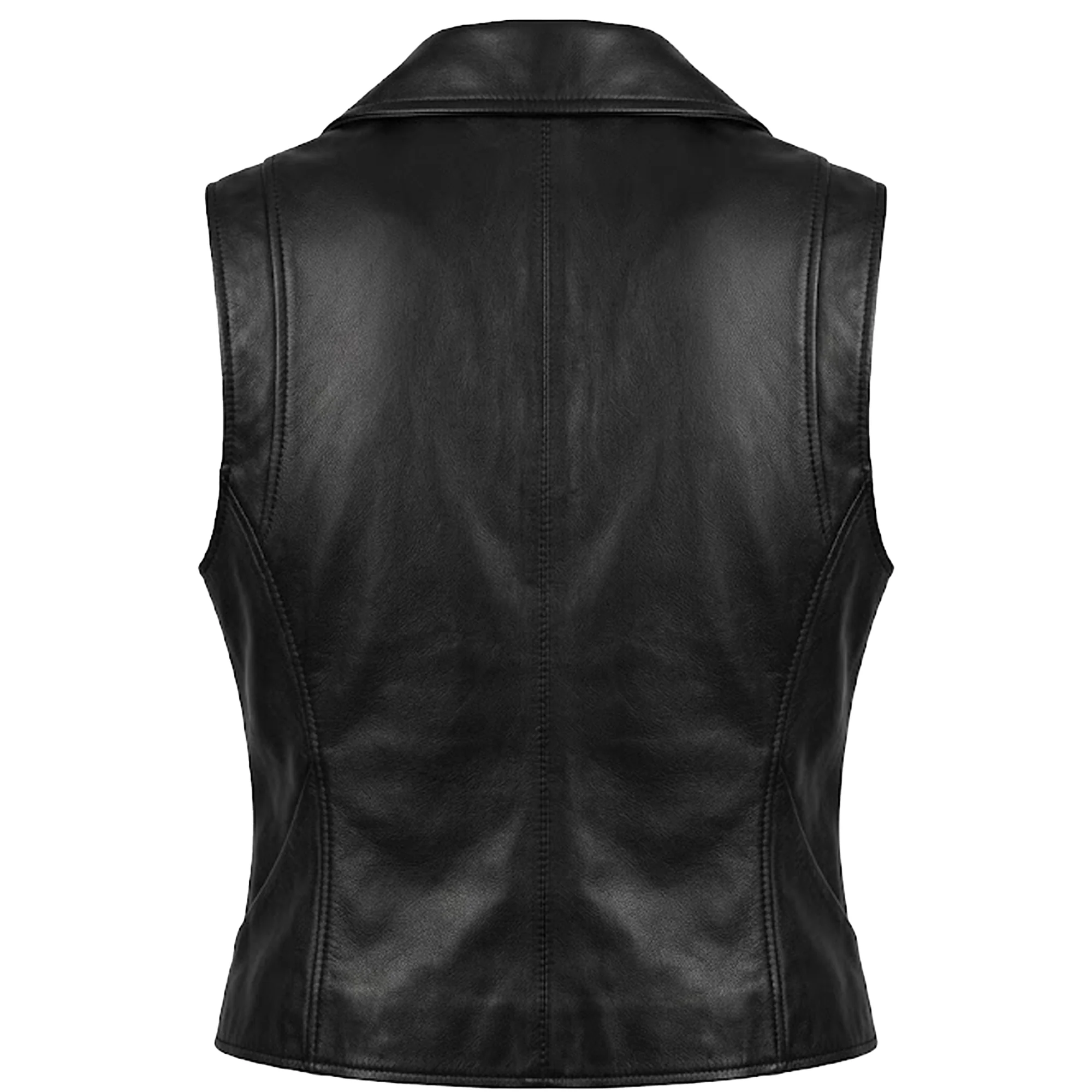 Kashani Women's Black Lambskin Leather Vest - Image 2