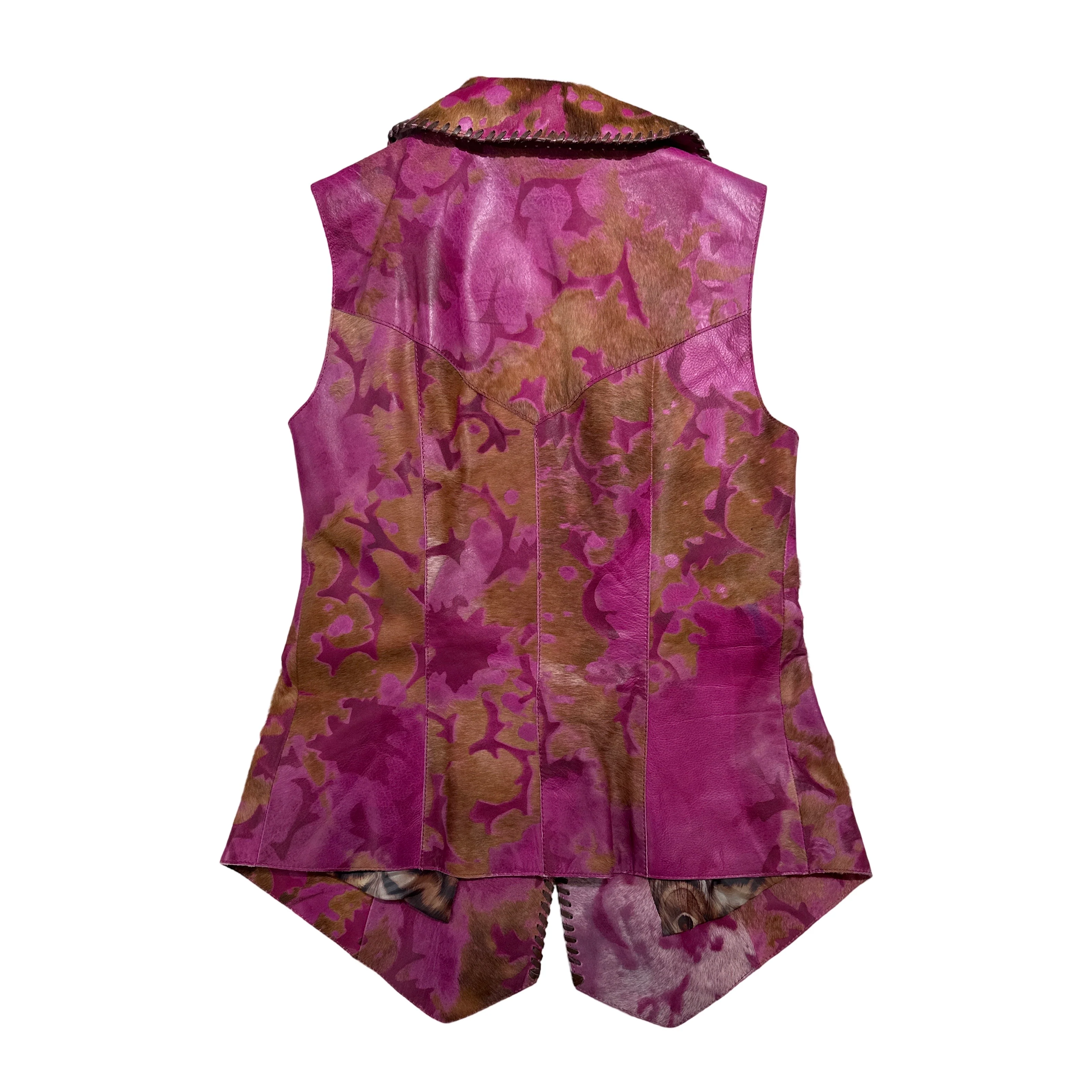 Kashani Women's Fuchsia Pink Cavallino Pony Hair Vest - Image 3