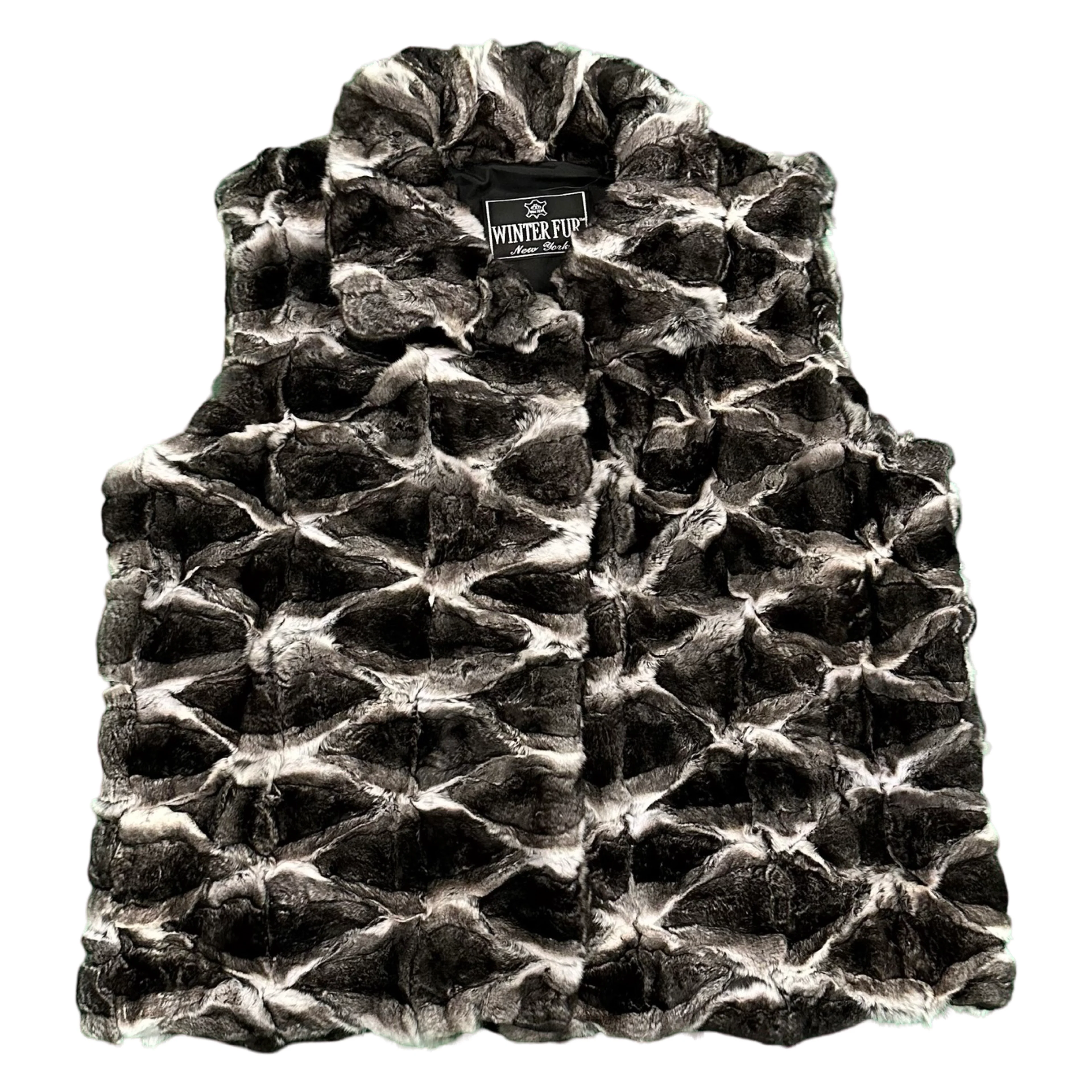Kashani Women's Full Diamond Cut Chinchilla Fur Vest
