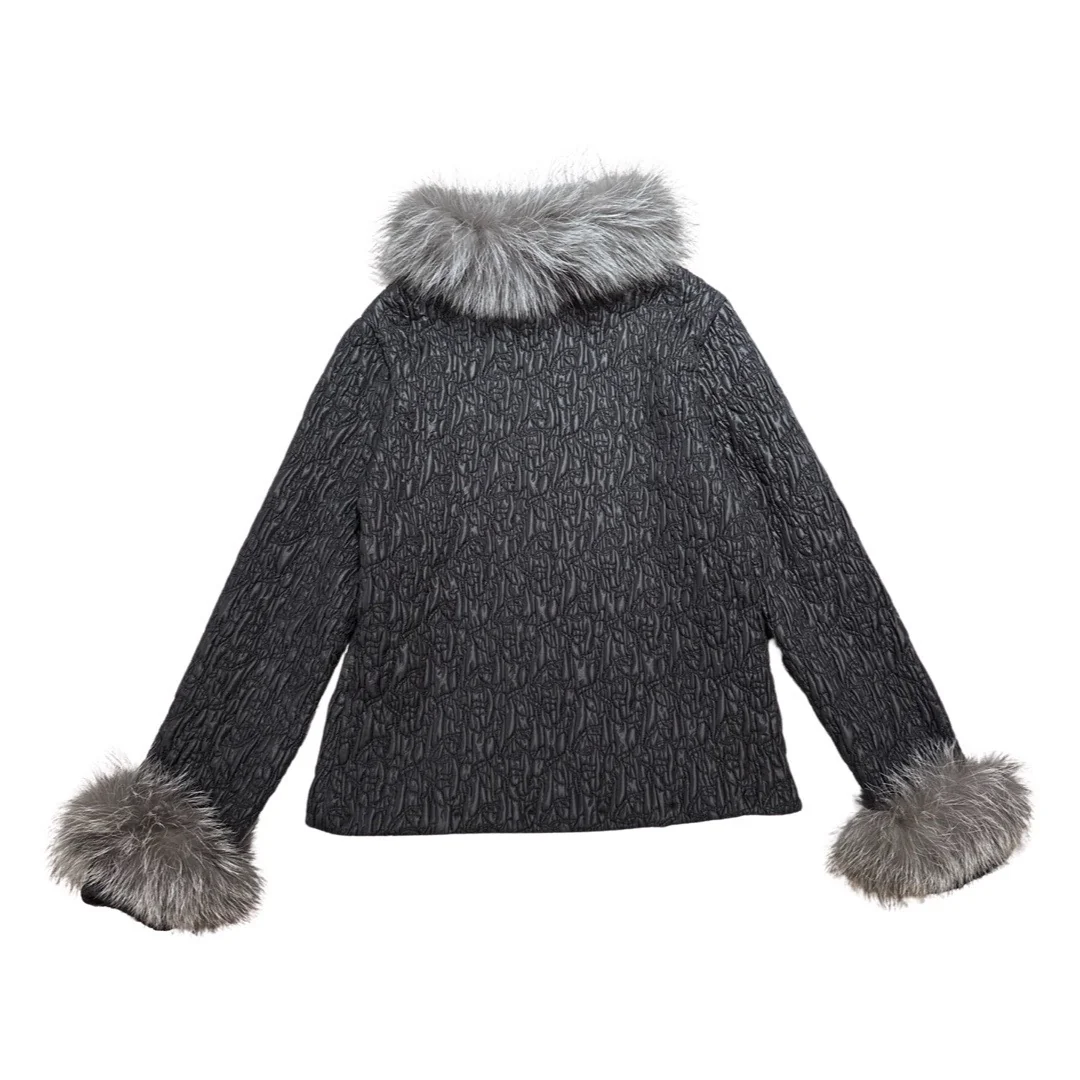 Kashani Women's Natural Silver Fox Fur Ruched Jacket - Image 3