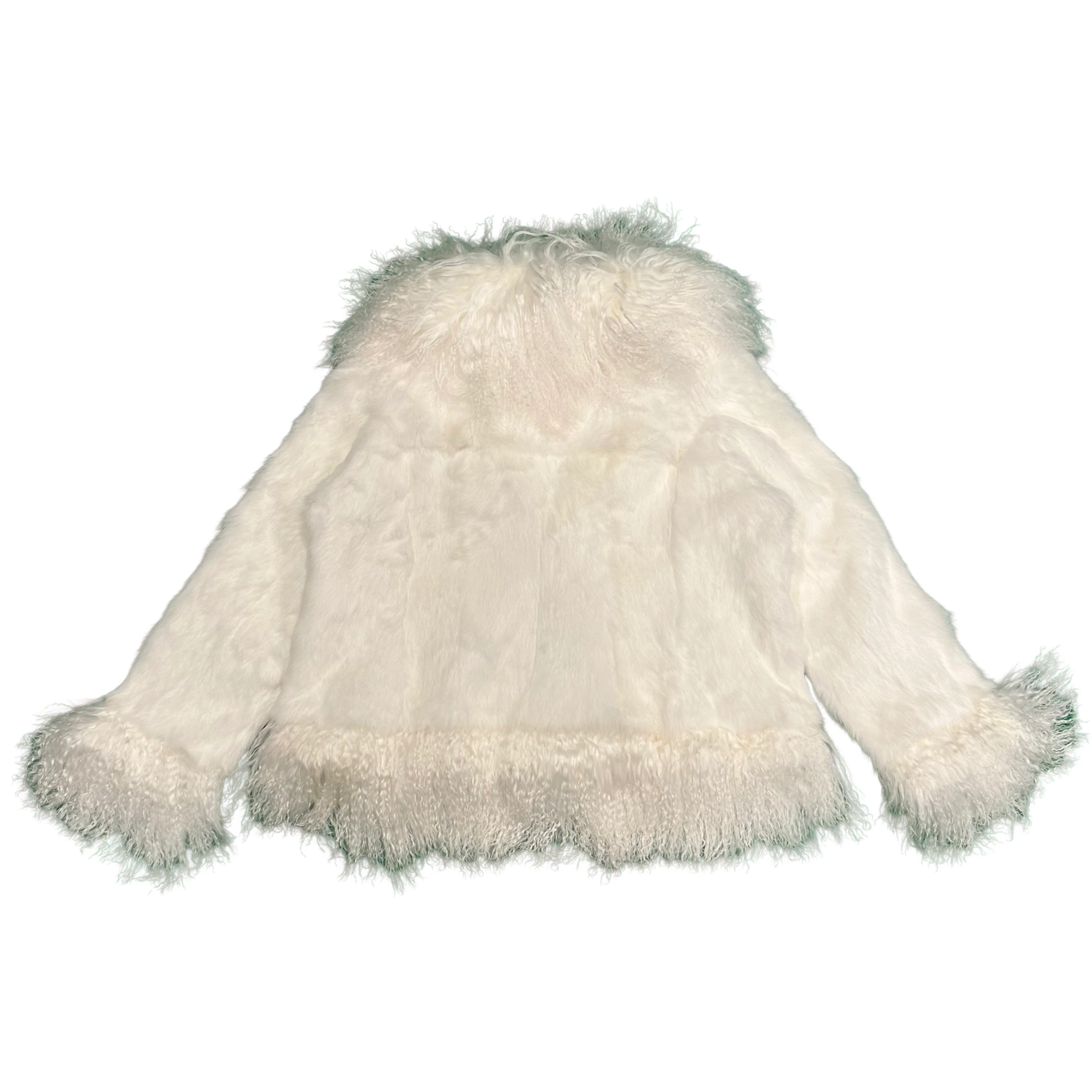 Kashani Women's White Rabbit / Mongolian Lamb Fur Jacket - Image 4